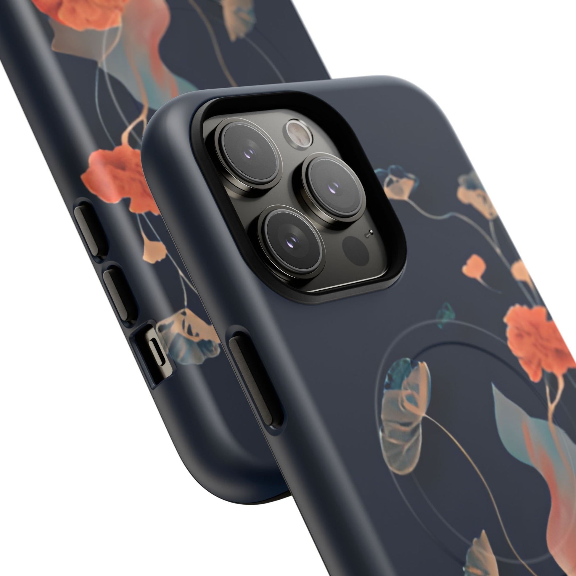 Lotus Reverie - Elegant Artistic Floral iPhone 14 Pro Max MagSafe Phone Case - Painterly Lotus Blossom Design
