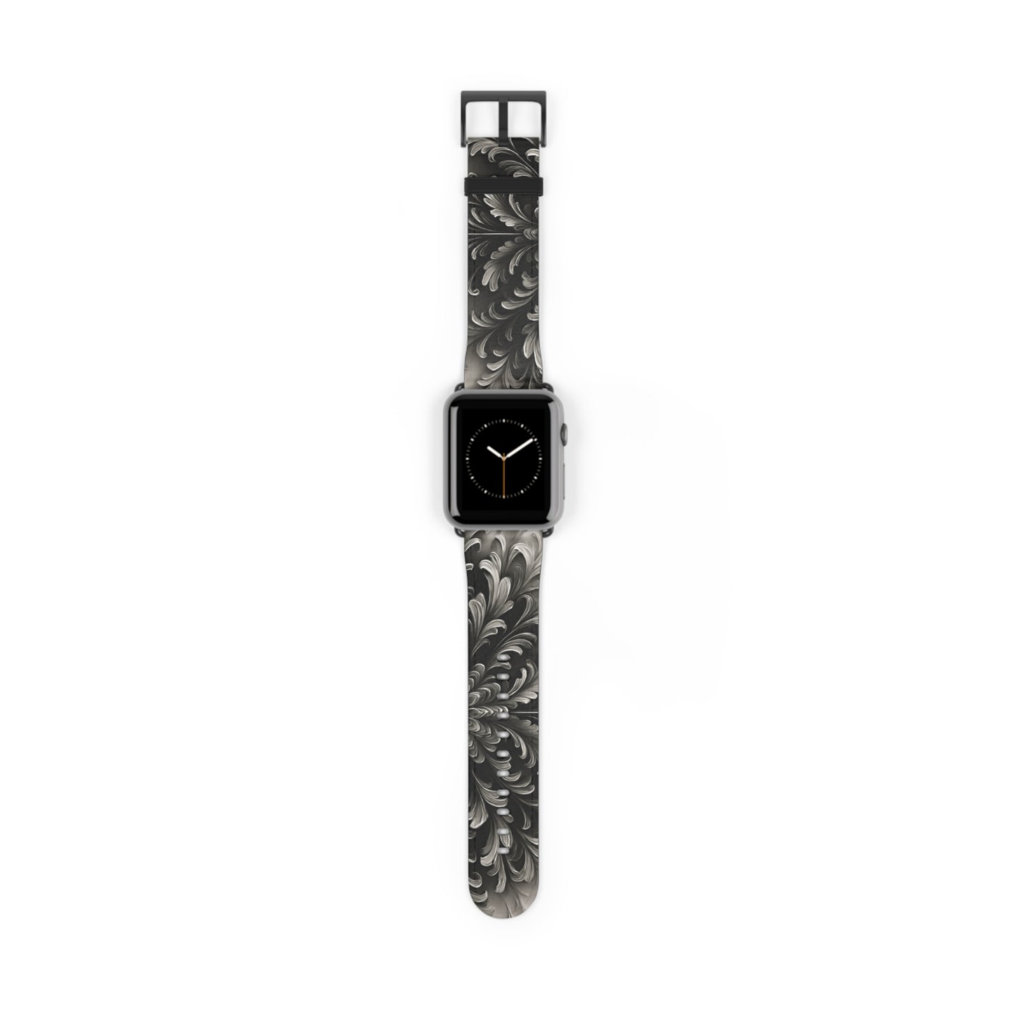 Obsidian Bloom Designer Apple Watch Band - Premium Custom Strap for Series 1-9, SE & Ultra - Artistic Vegan Leather
