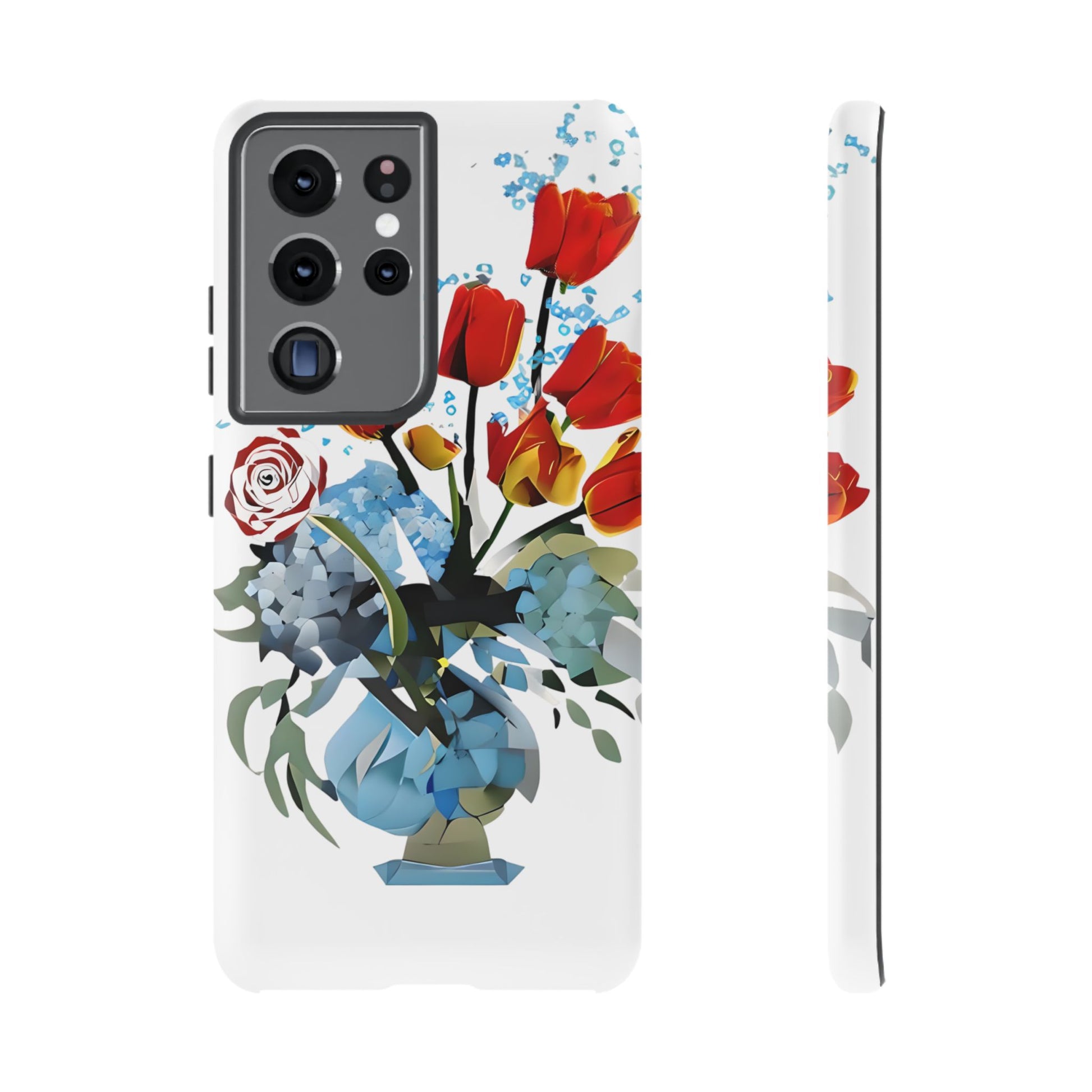 Bouquet Brilliance - Artistic Floral Samsung S21 Ultra Phone Case - Vibrant Tulip, Rose & Hydrangea Design