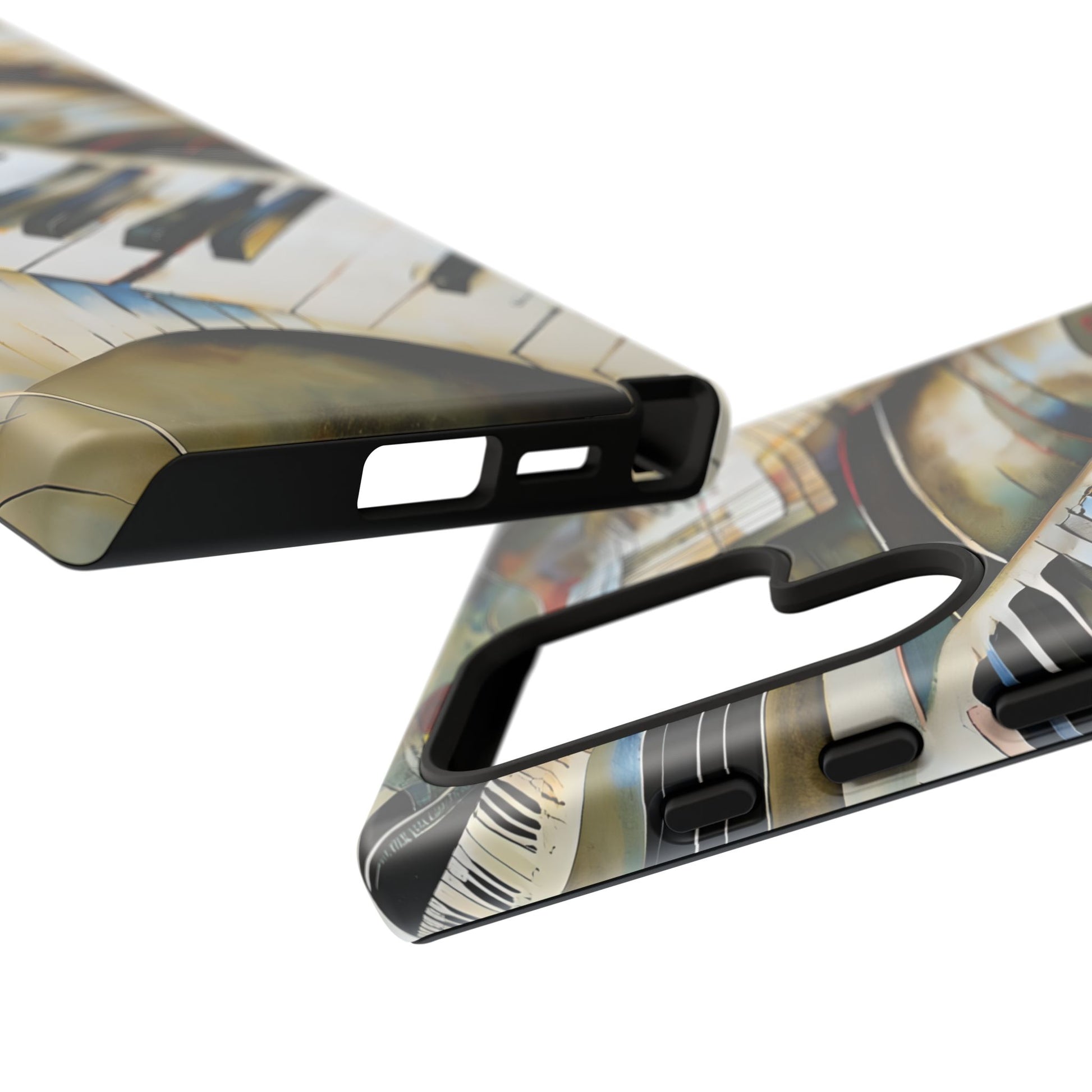 Ivory Cascade Abstract Keyboard Music Tough Case for Samsung Galaxy S24 Ultra - Shockproof Phone Cover