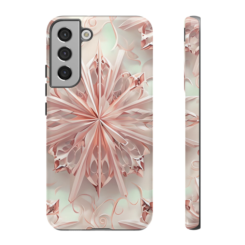Blush Frost from our Kaleidoscope Collection - Samsung Galaxy S22 Plus tough case - Soft Pink Geometric Floral Design