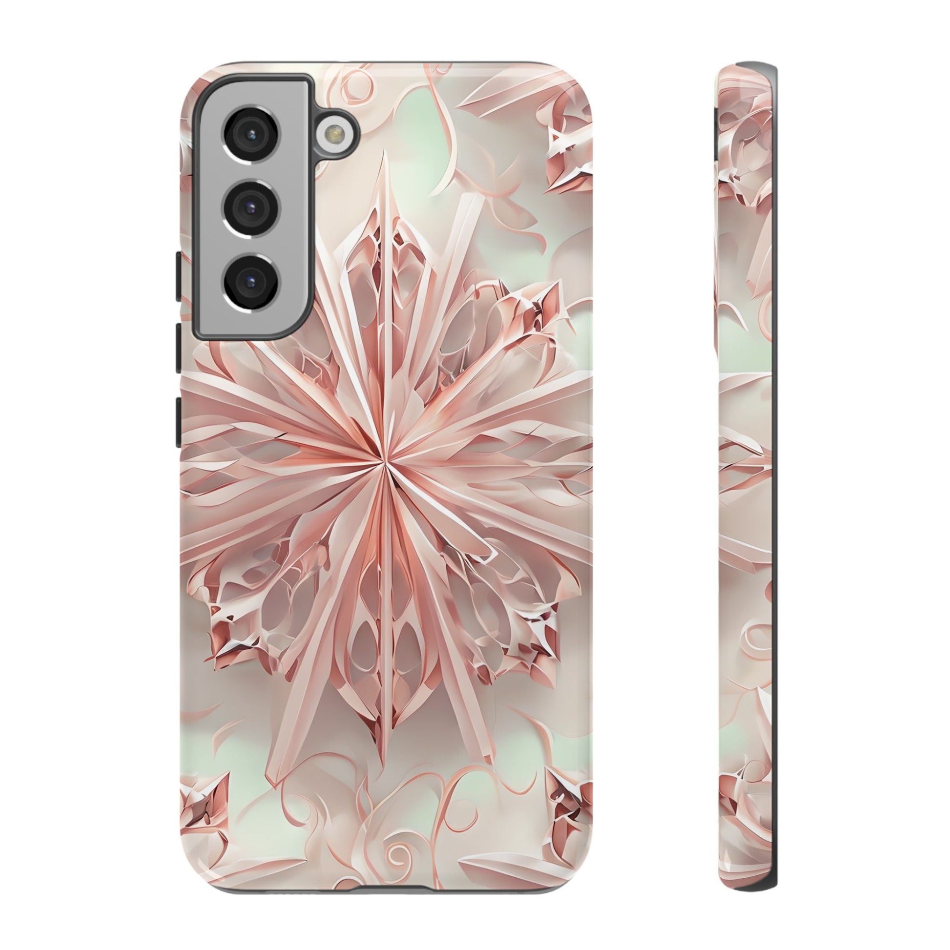Blush Frost from our Kaleidoscope Collection - Samsung Galaxy S22 Plus tough case - Soft Pink Geometric Floral Design