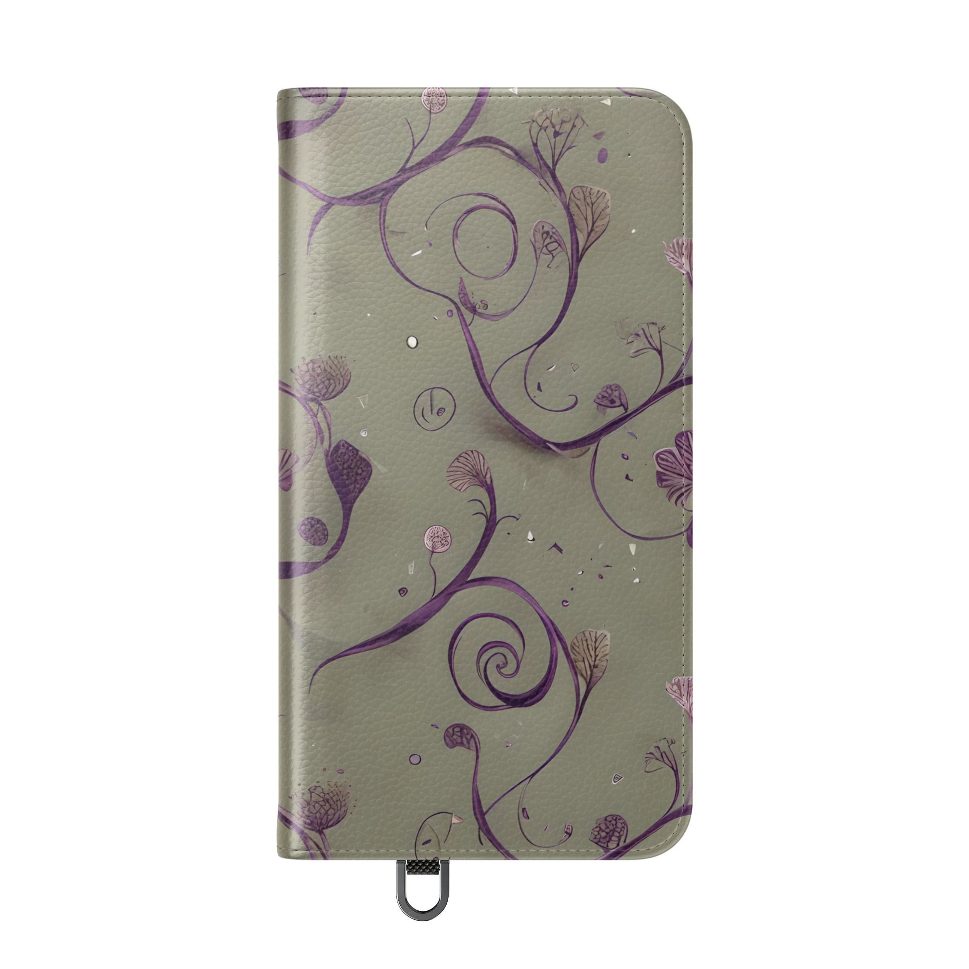 Twilight Thistle Bloom Wallet Phone Case - Elegant Purple Floral Vine Flip Cover for Samsung Galaxy S24 Plus