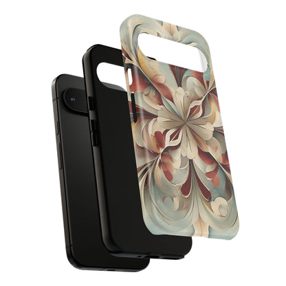 Vintage Baroque Blossom - Ornate Floral Art Google Pixel Tough Phone Case - Elegant Baroque-Inspired Design