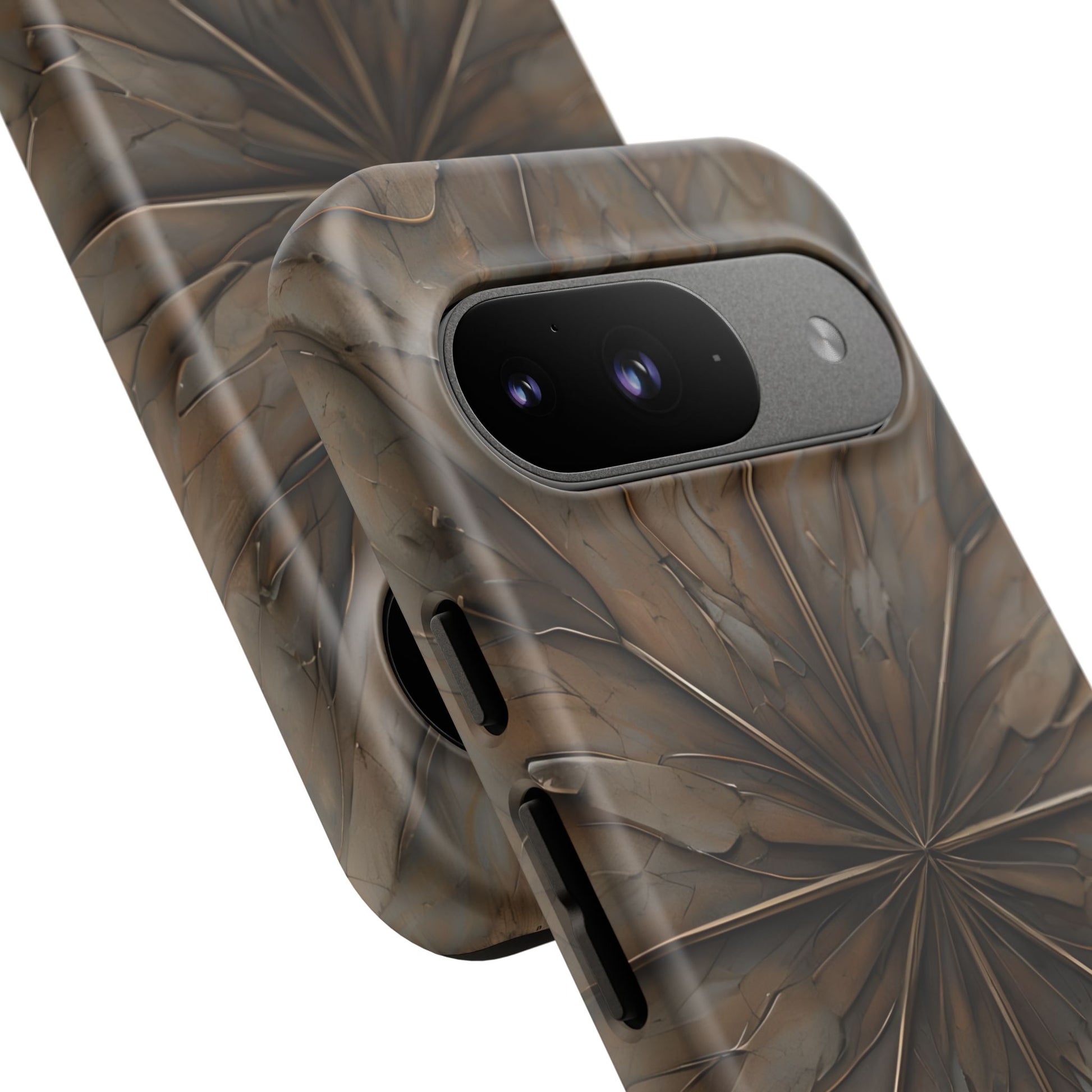 Earthstone Mandala - Kaleidoscope Collection Artistic Taupe Burst - Google Pixel 9 Tough Phone Case