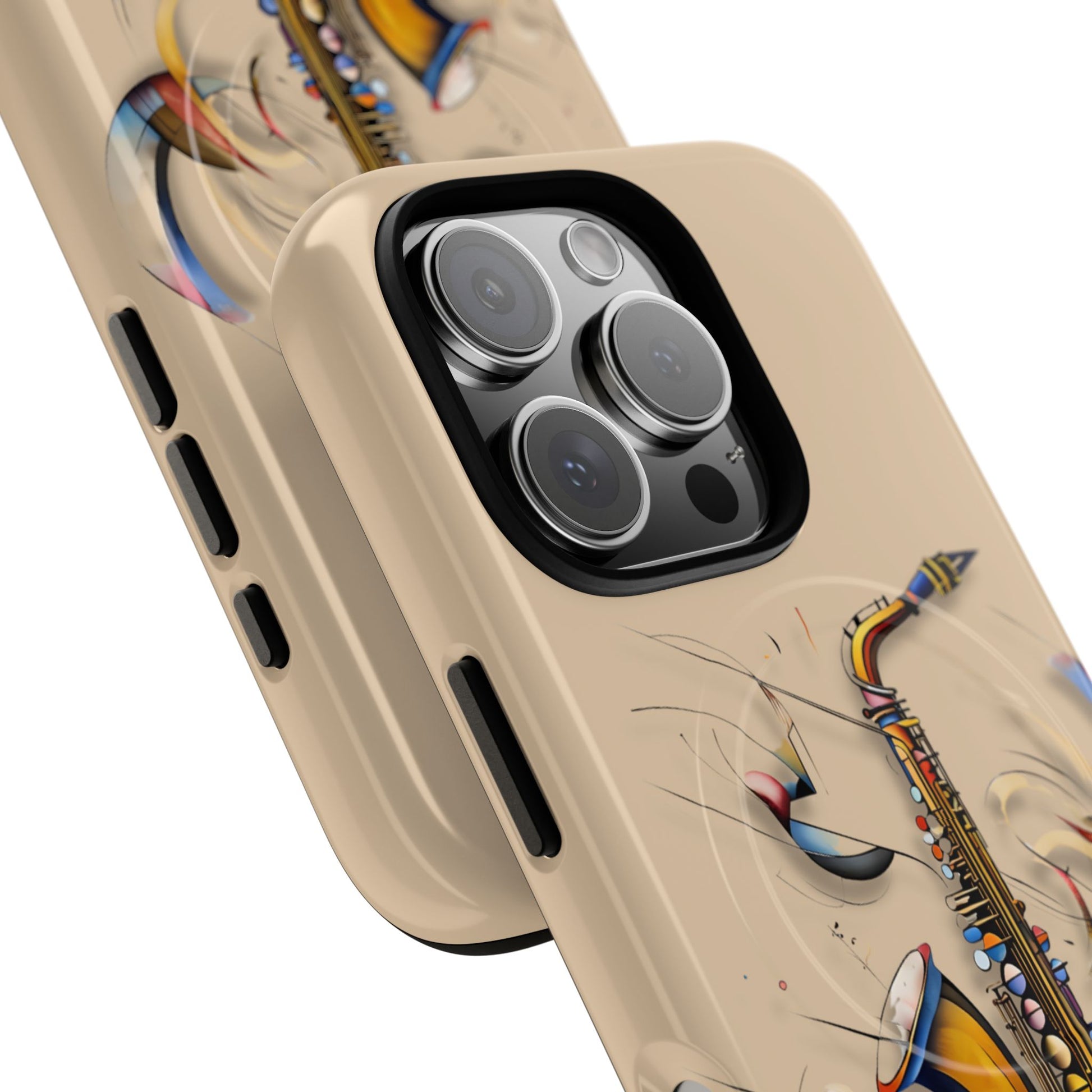 Brass Rhapsody Artistic Saxophone Music iPhone 16 Pro MagSafe Case