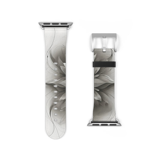 Silver Lotus Apple Watch Band Strap - Timeless Design for your Timepiece