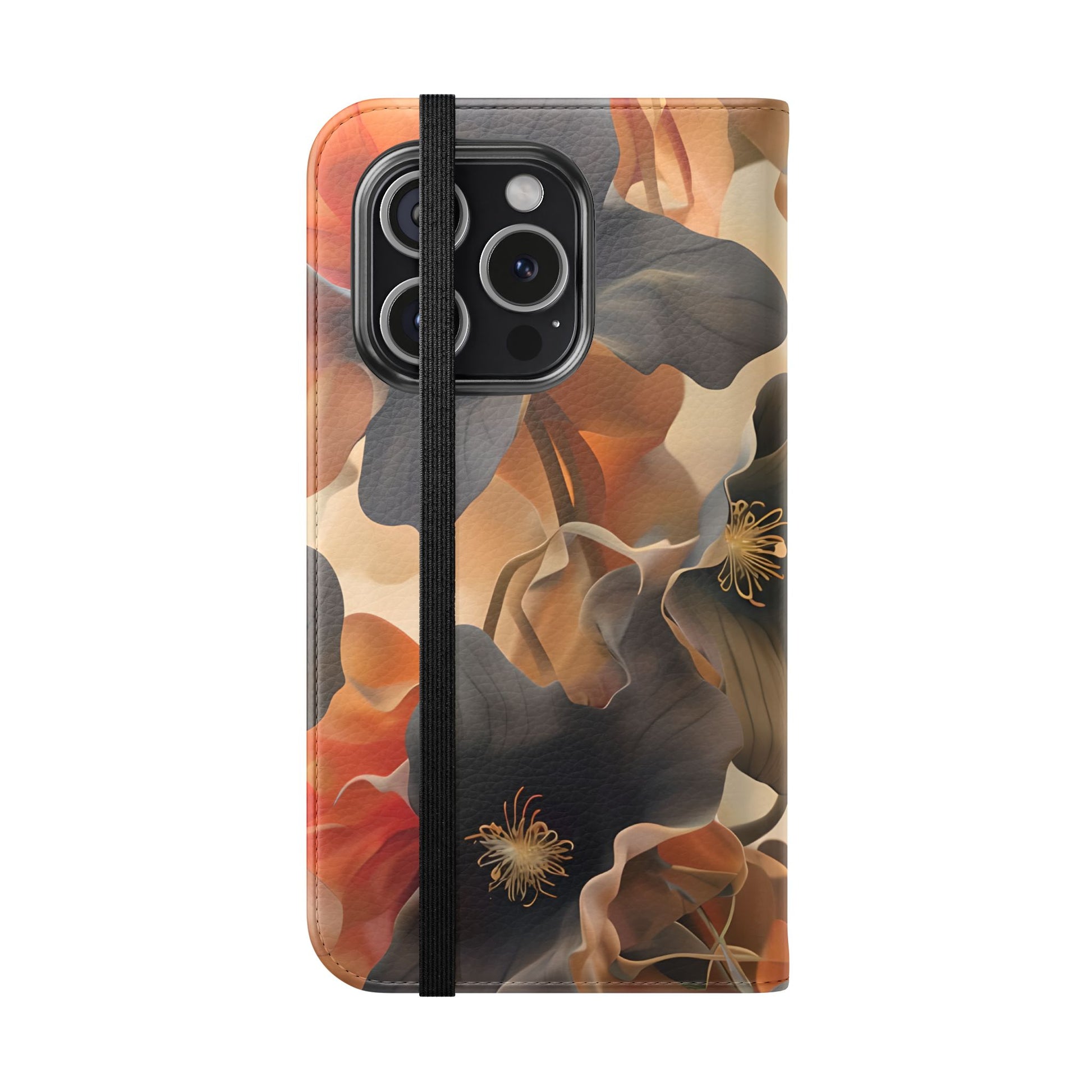 Autumn Ember Wallet Phone Case - Modern Primary Color Design - Flip Cover for iPhone 15 Pro