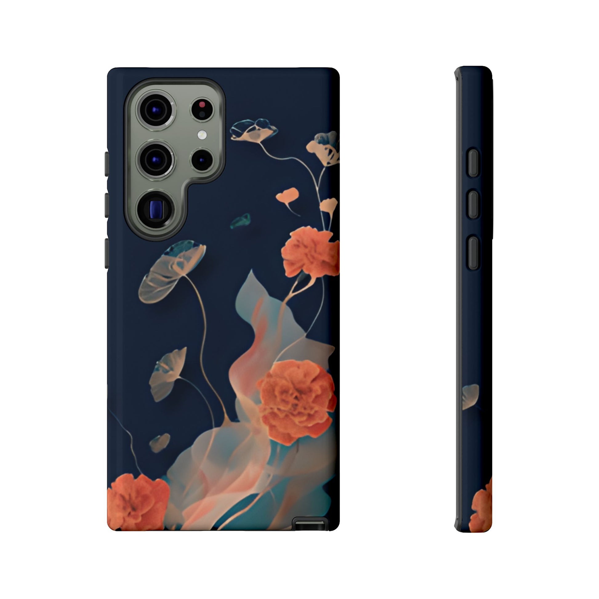 Lotus Reverie lotus flowers wraparound Samsung Galaxy phone case front and side view
