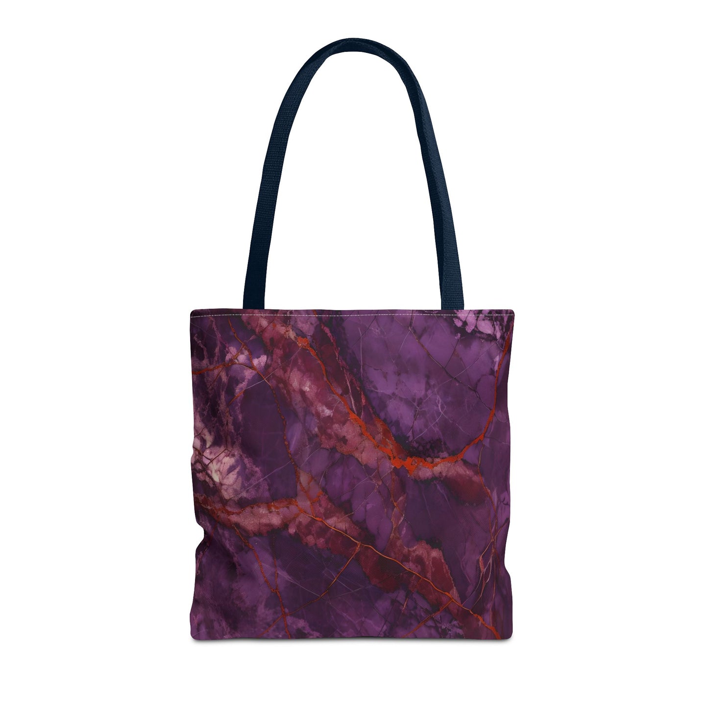 Amethyst Current Tote Bag (16x16 & 18x18)- Artistic Abstract Purple Flow, Artistic Eco-Friendly Shopping Bag
