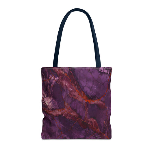 Amethyst Current Tote Bag (16x16 & 18x18)- Artistic Abstract Purple Flow, Artistic Eco-Friendly Shopping Bag