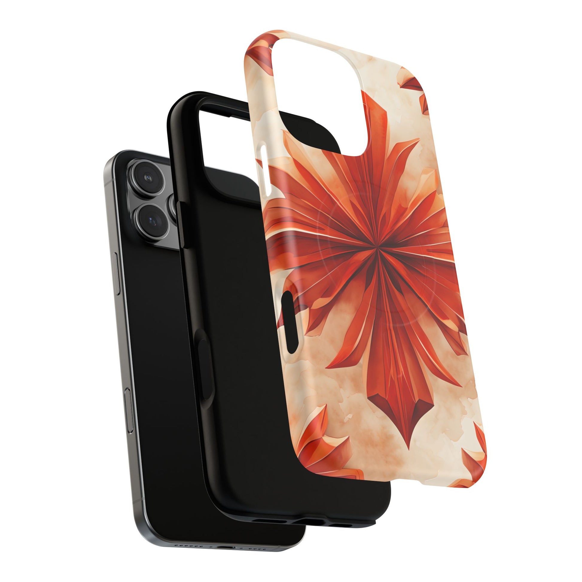 Sunset Fleur iPhone 16 Pro Max - Kaleidoscope Collection of MagSafe Compatible - Vibrant Sunset Flower Design