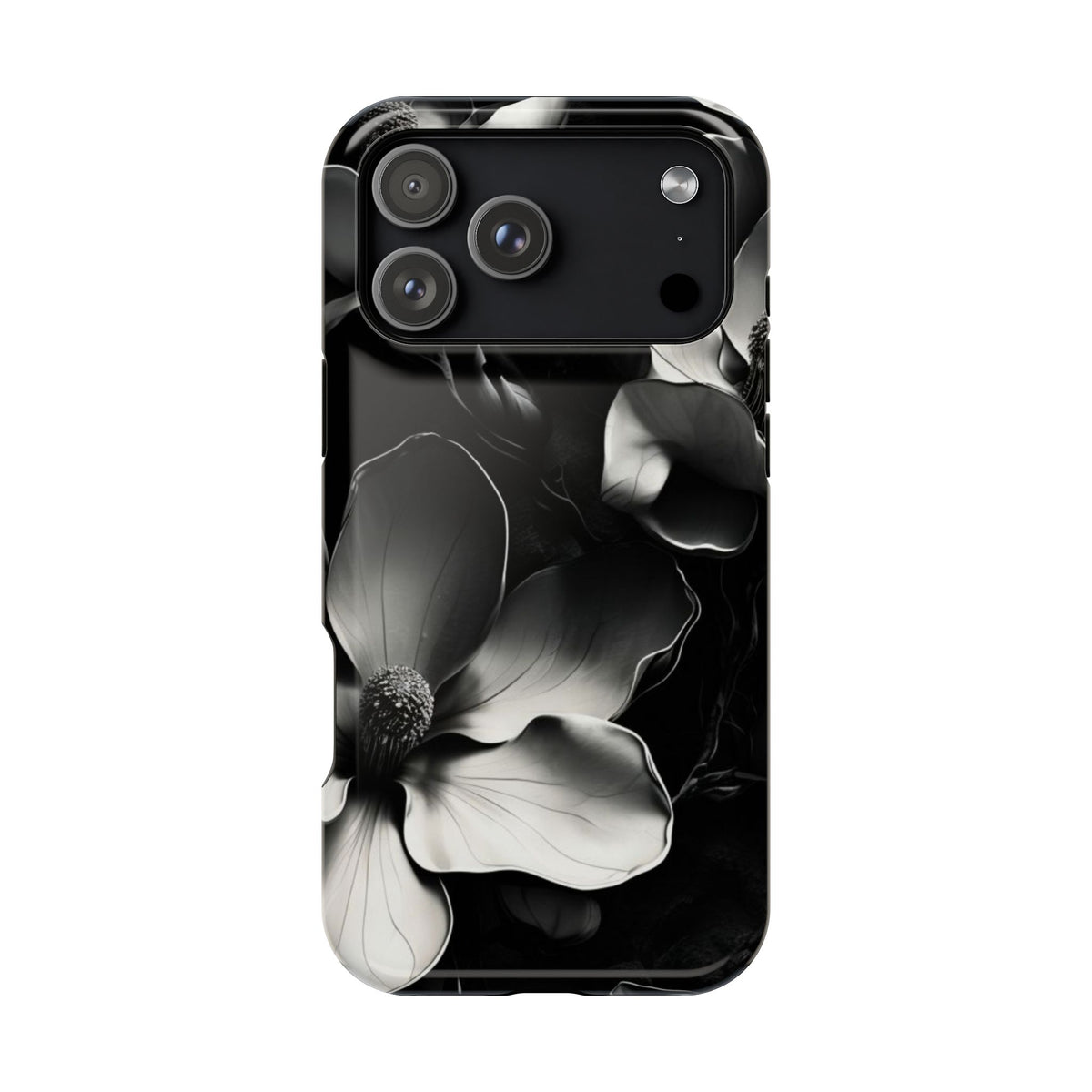 Monochrome Magnolia iPhone MagSafe Case