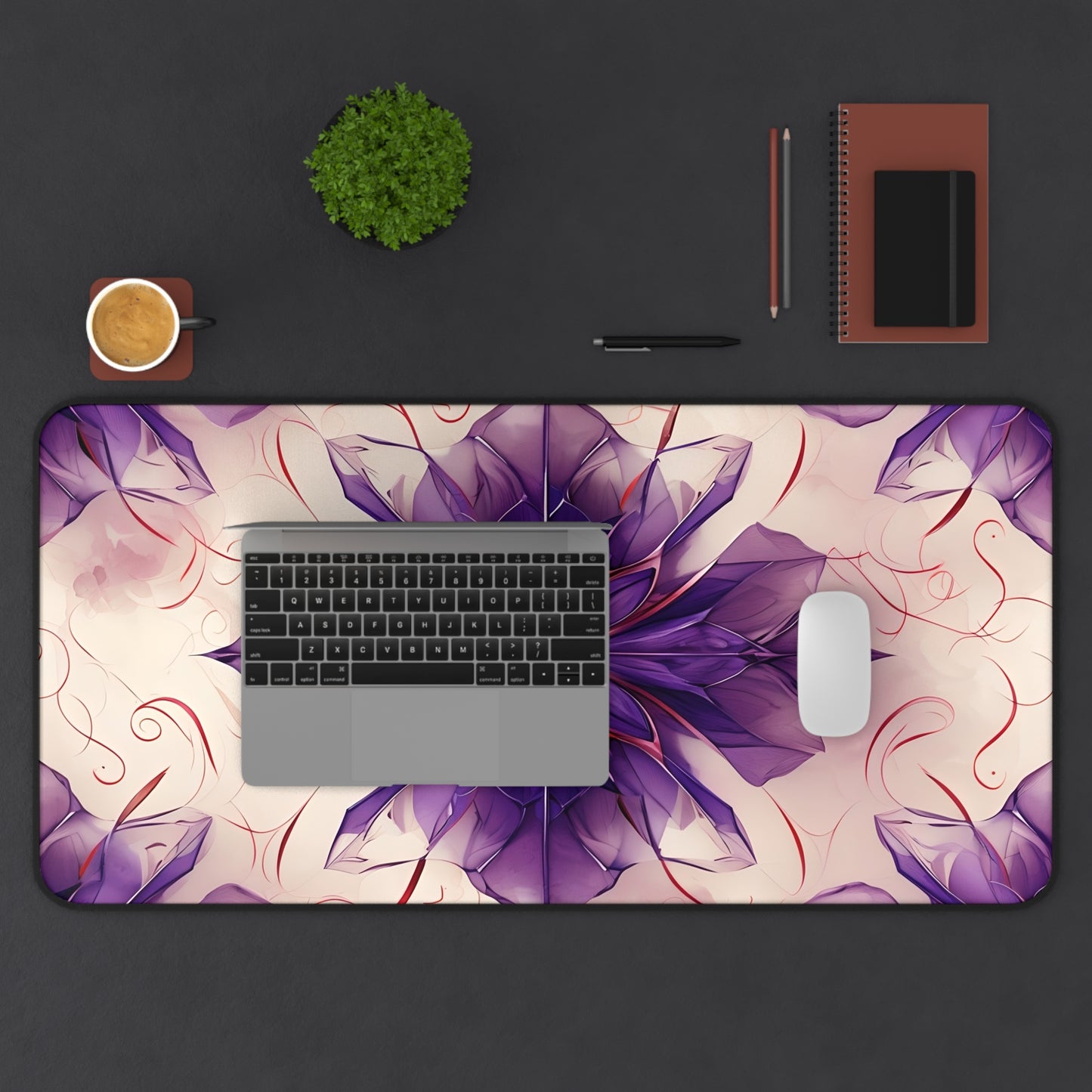 Violet Reverie Designer Desk Mat - Premium Office Desk Pad, 3 Sizes Available, Artistic Workspace Protection