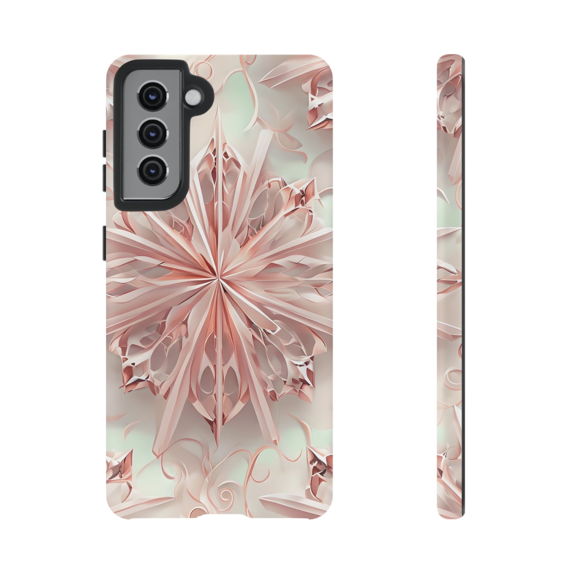 Blush Frost from our Kaleidoscope Collection - Samsung Galaxy S21 tough case - Soft Pink Geometric Floral Design