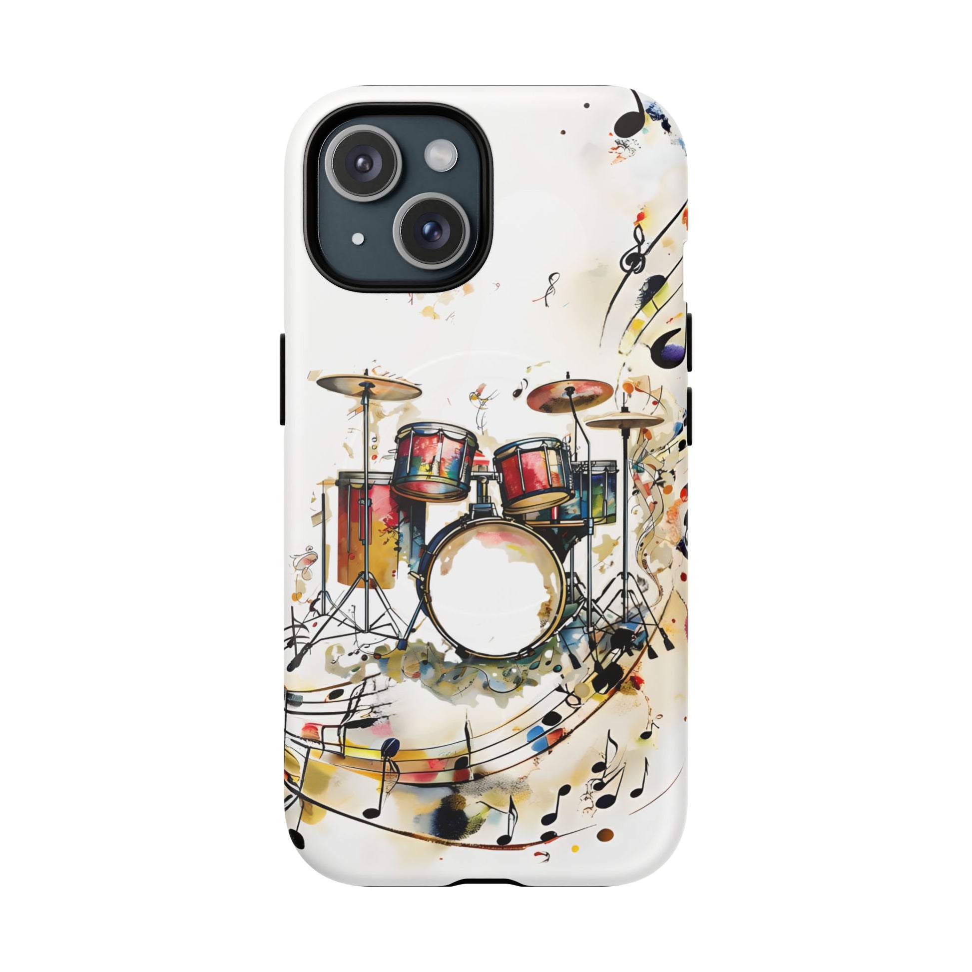 Beatline Abstract Drums & Music Notes iPhone 15 MagSafe Case