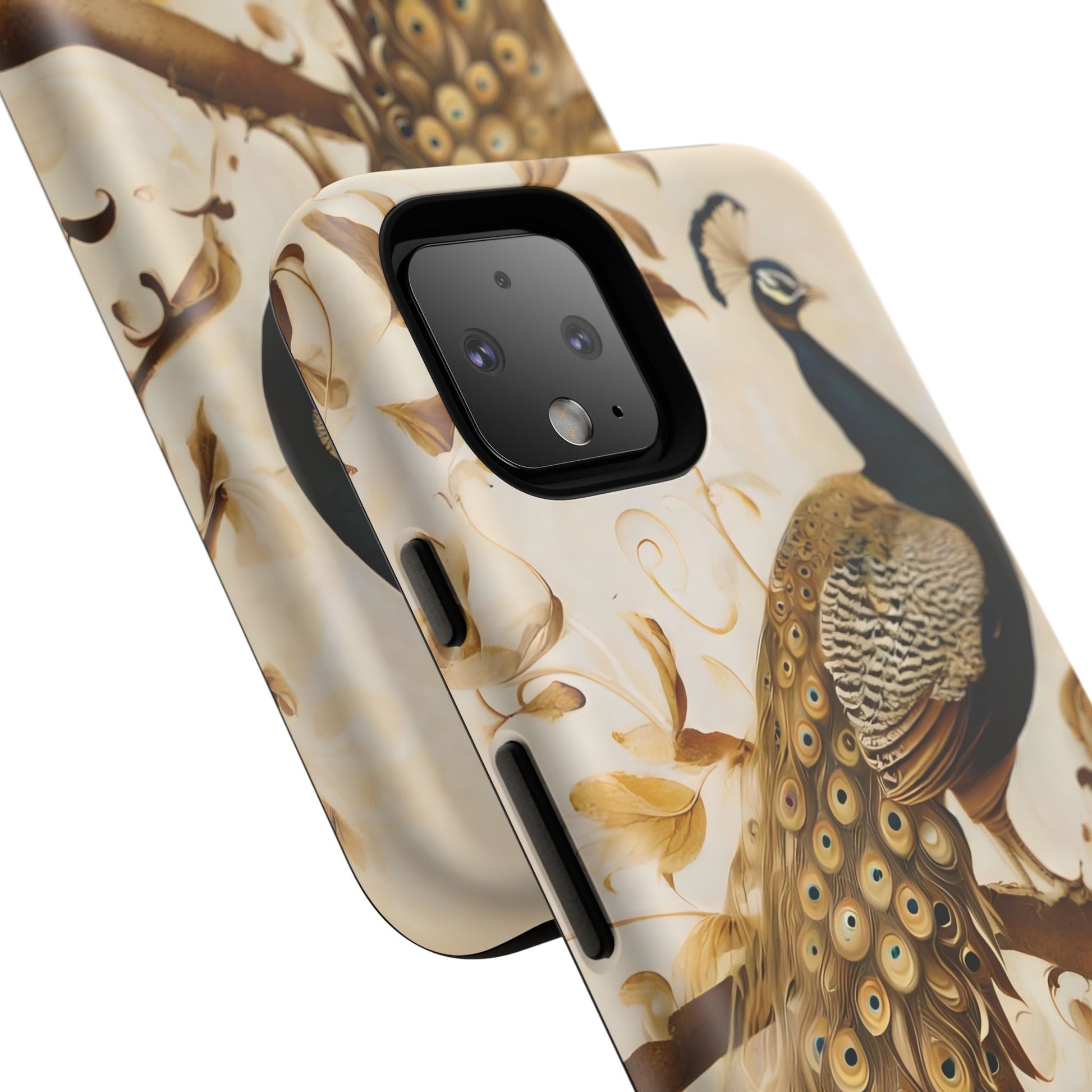 Golden Plumage - Luxe Peacock Art Google Pixel 4 Phone Case - Elegant Gold & Cream Design
