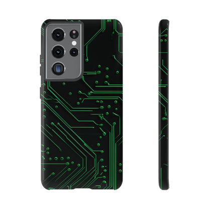 Green Circuit Grid Samsung Case