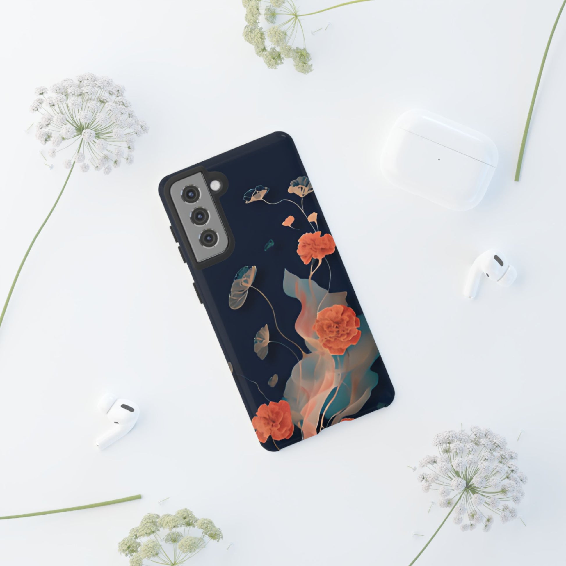 Lotus Reverie - Elegant Artistic Floral Samsung Galaxy S21 Tough Phone Case - Painterly Lotus Blossom Design