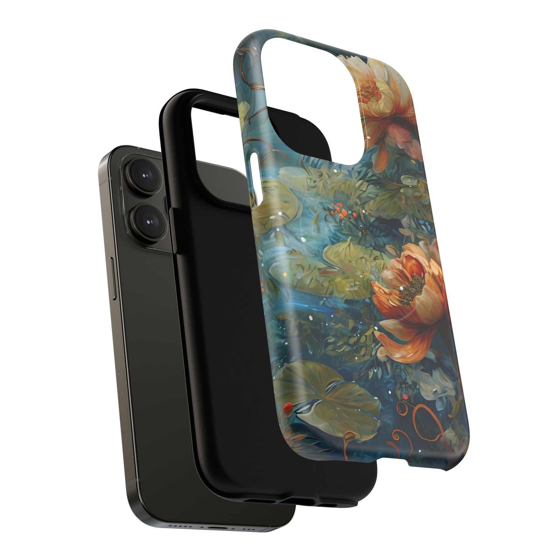 Waterlily Nocturne iPhone 14 Pro Case - Artistic Tough Cover - MagSafe Compatible - Premium Drop Protection