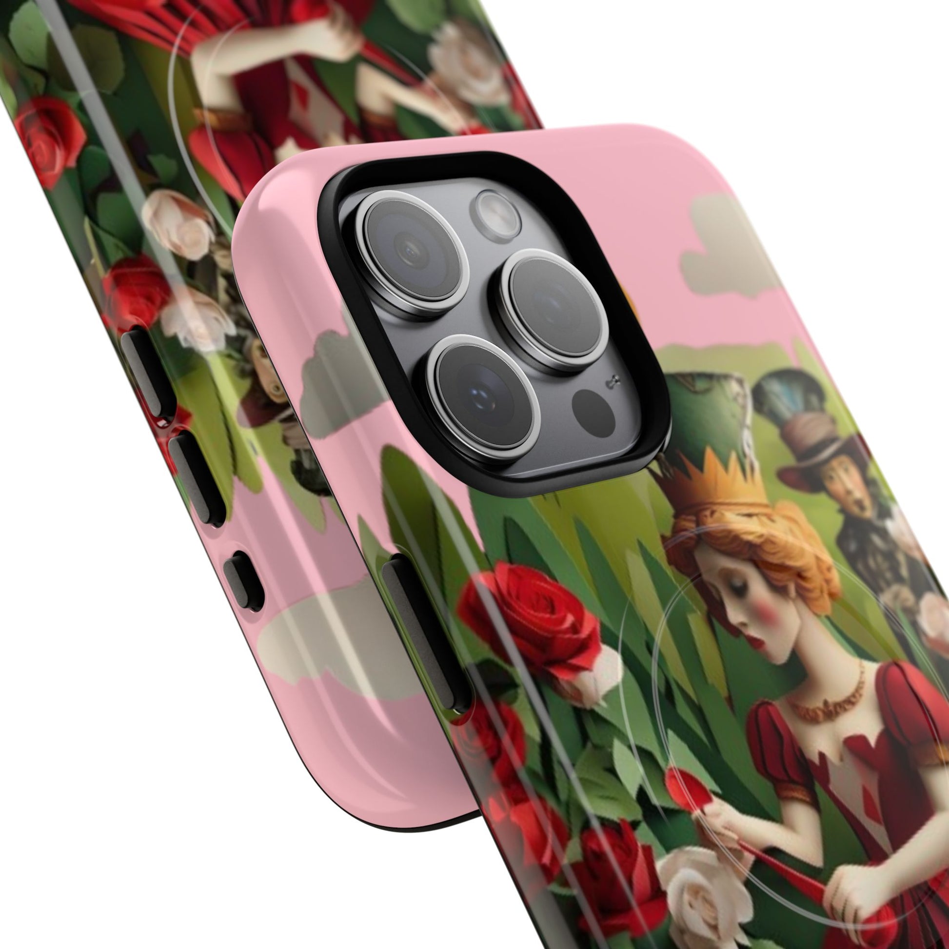 Regal Rose Court - iPhone 15 Pro Max MagSafe Phone Case - Whimsical Fantasy Floral Design
