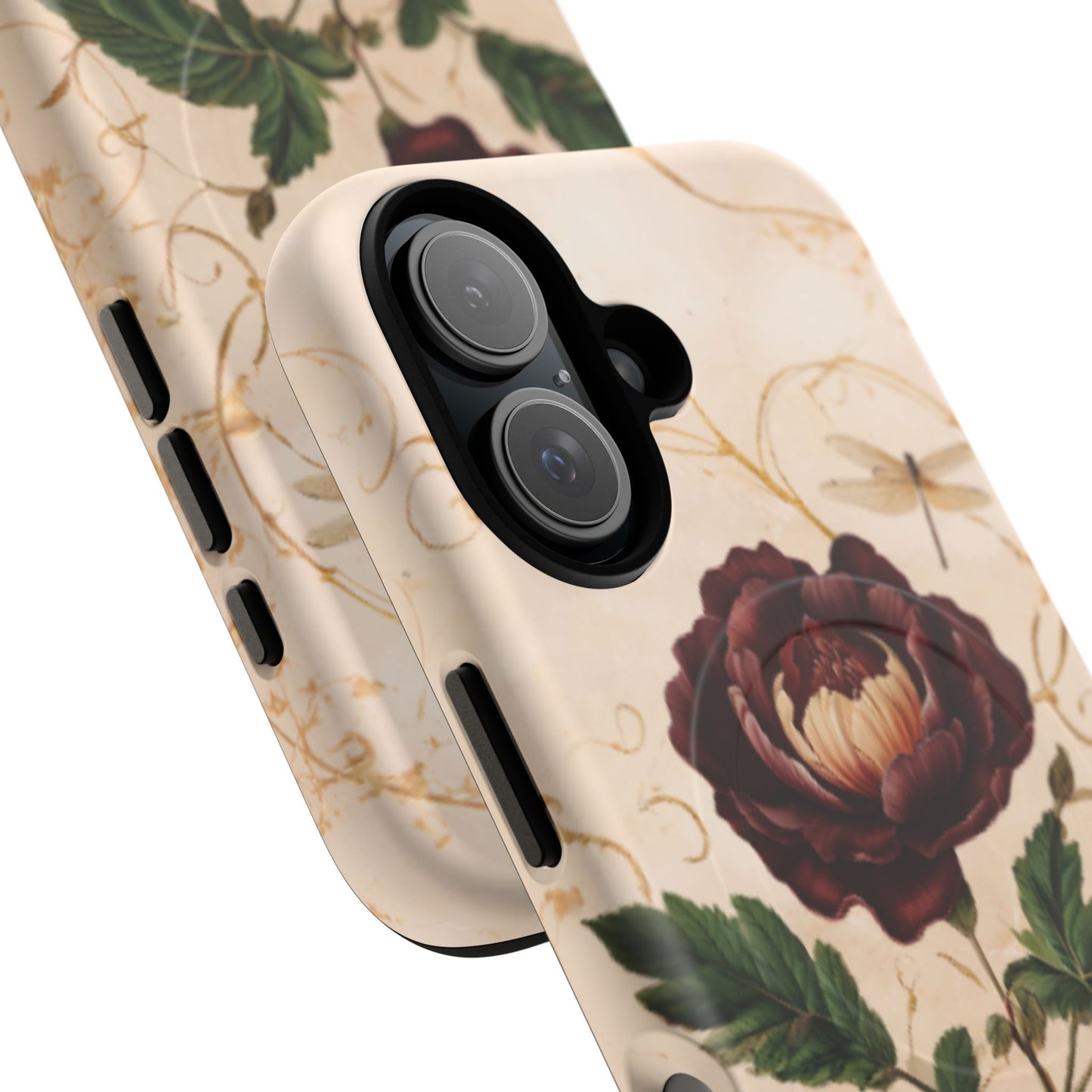 Vintage Burgundy Rose iPhone MagSafe Case