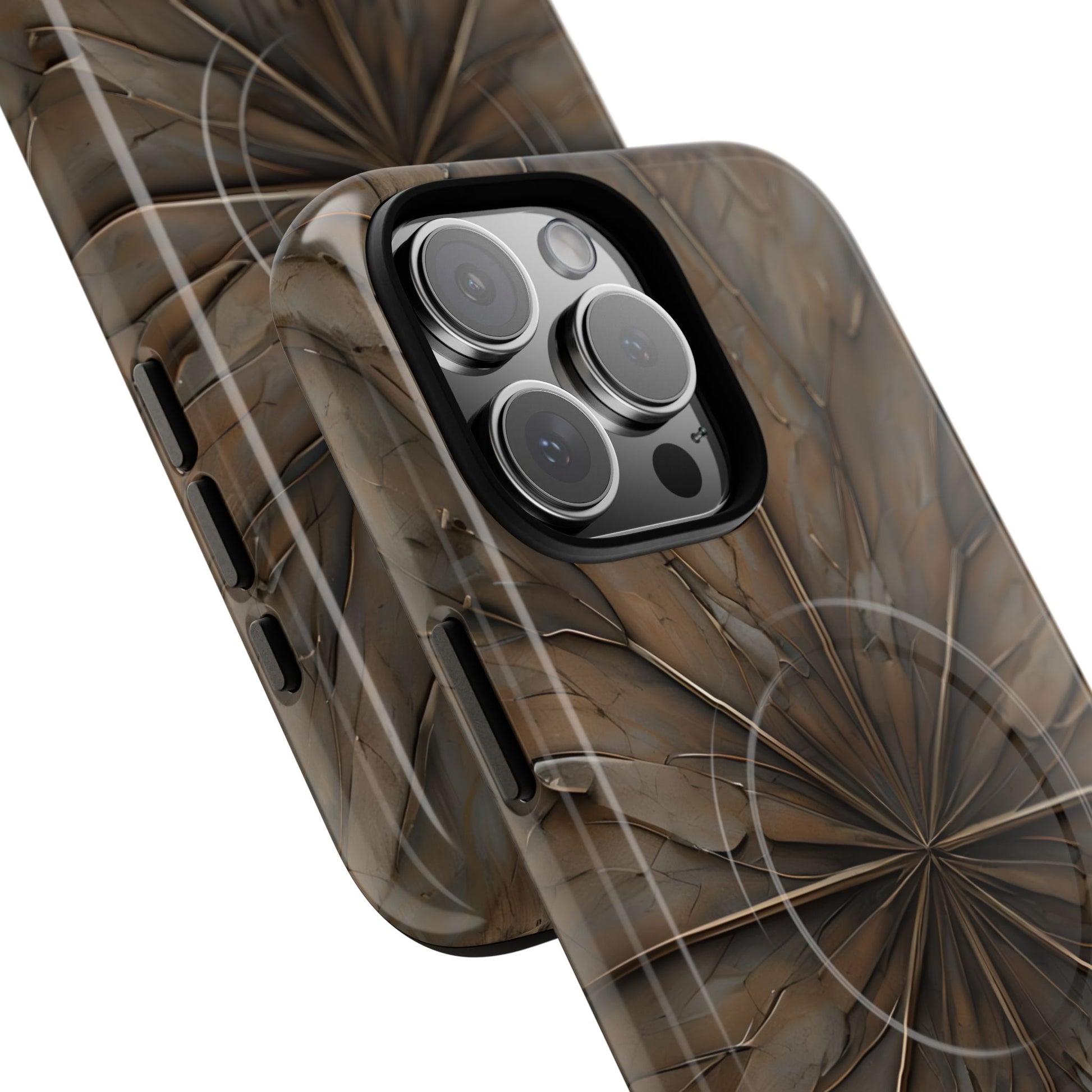 Earthstone Mandala - Kaleidoscope Collection Artistic Taupe Burst - iPhone 16 Pro Max MagSafe Phone Case