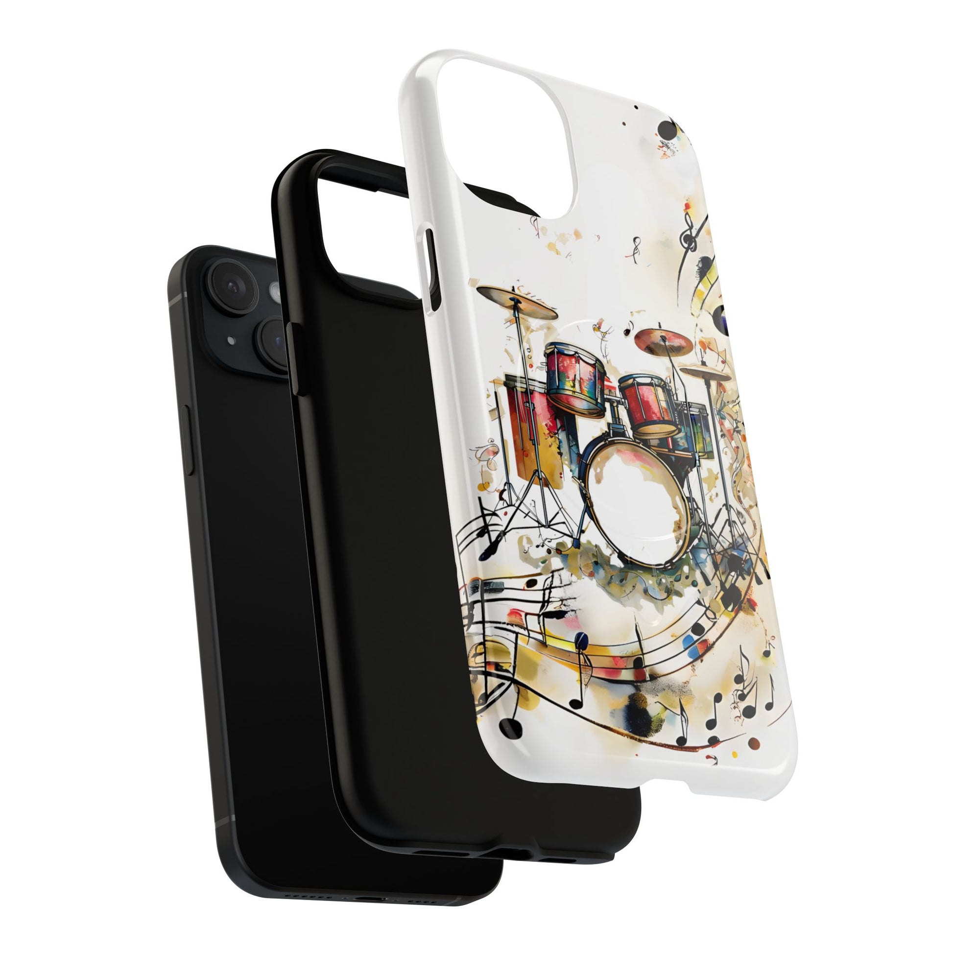 Beatline Abstract Drums & Music Notes iPhone 15 Plus MagSafe Case