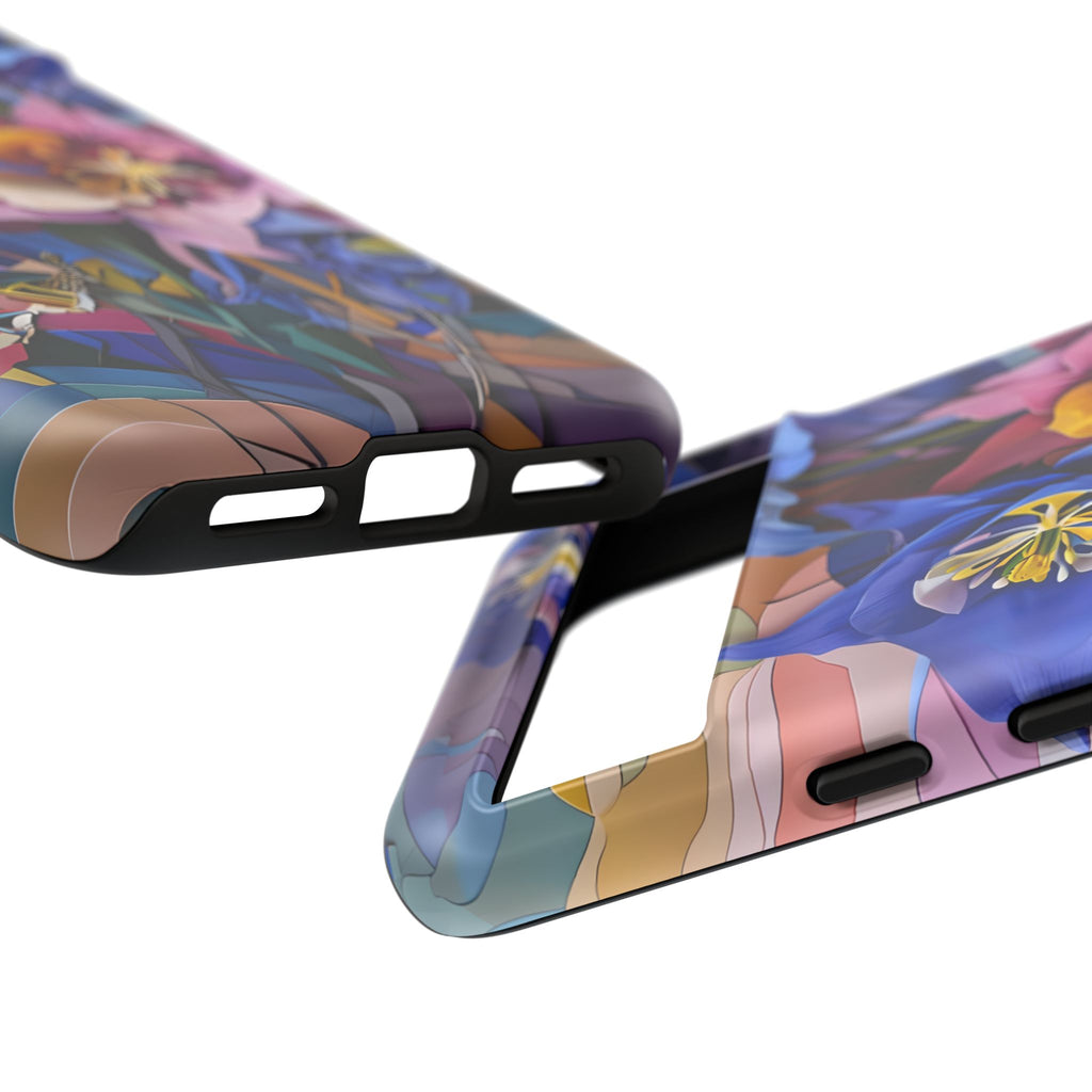 Blue Columbine Carnivale - Artistic Floral & Butterfly Google Pixel 8 Tough Phone Case - Vibrant Botanical Design