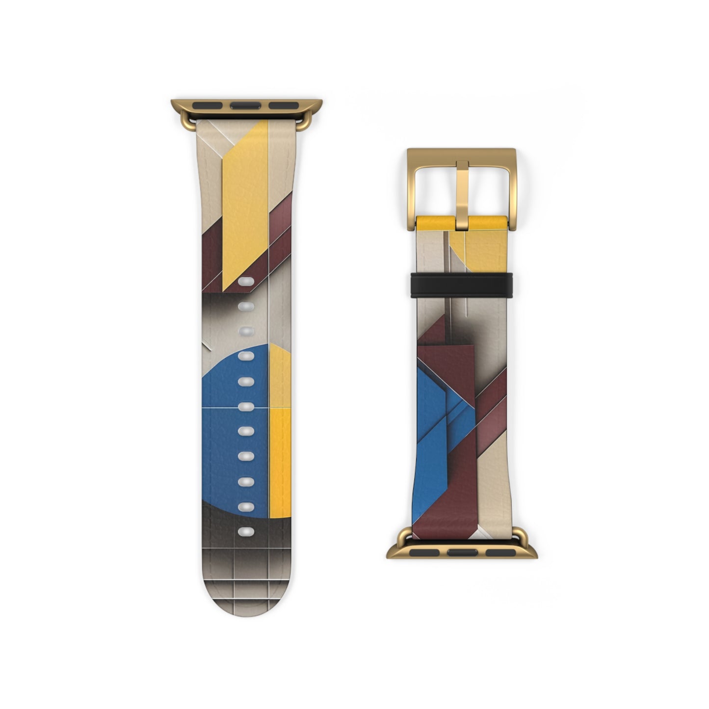 Chromatic Construct Apple Watch Band - Modern Geometric Art, Bouhaus Inspired Strap