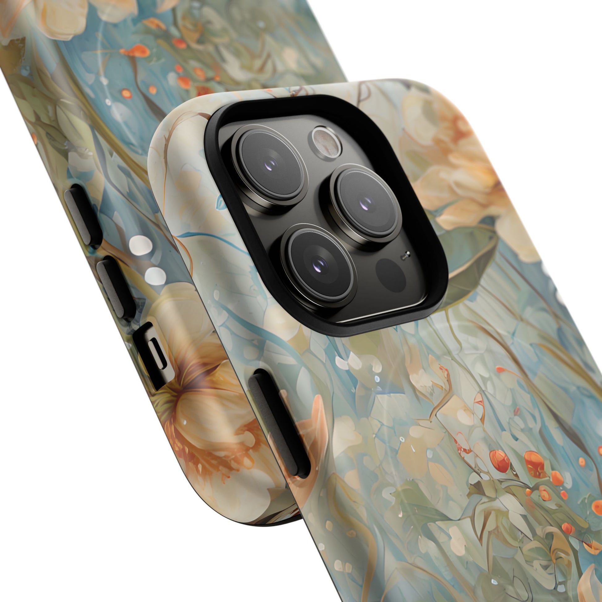 Waterlily Dreamscape - Artistic Floral iPhone 14 Pro MagSafe Phone Case -Waterlily & Lotus Design