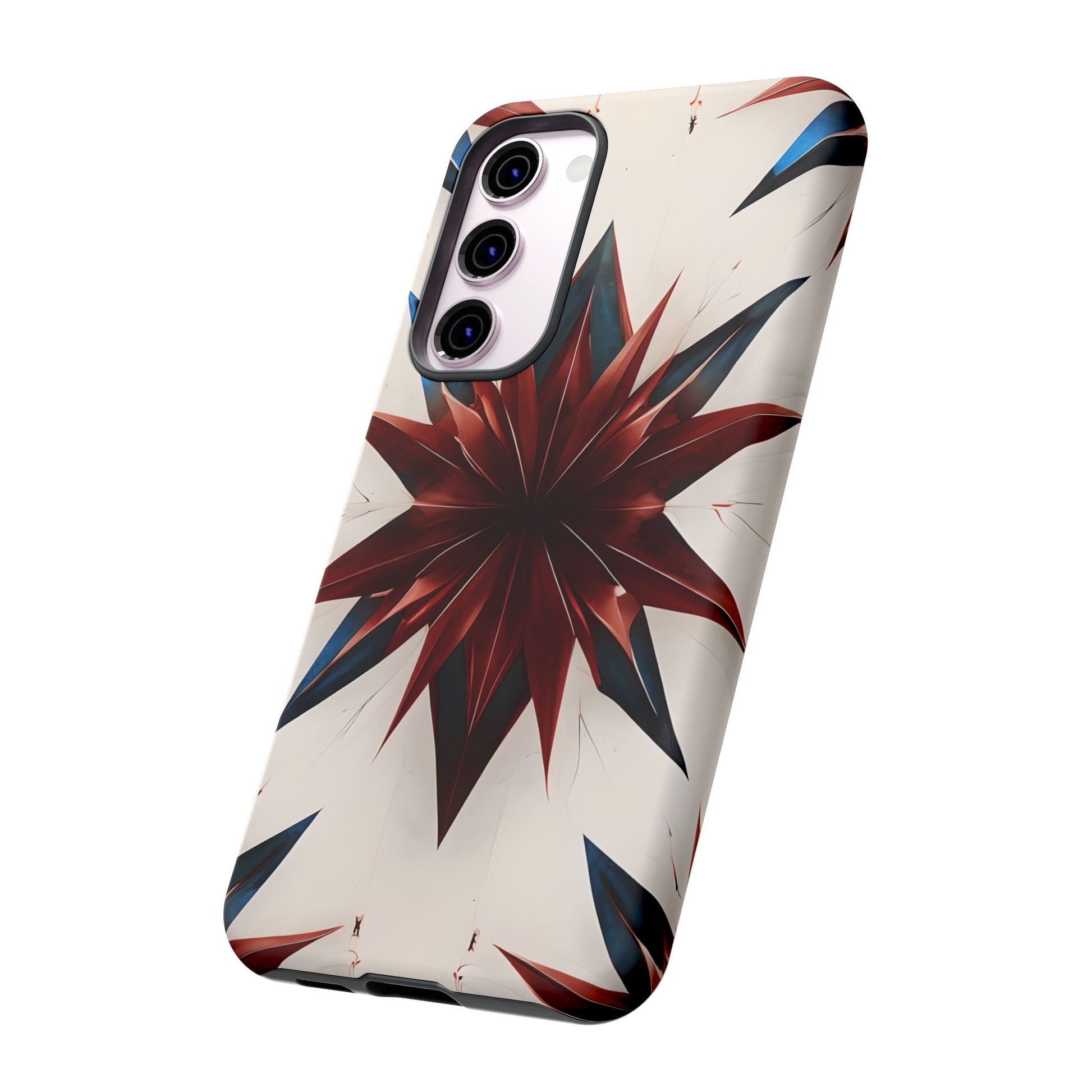 Garnet Starburst - Kaleidoscope Collection Gemstone Floral - Samsung Galaxy S23 Plus Tough Phone Case - Floral Burst Design