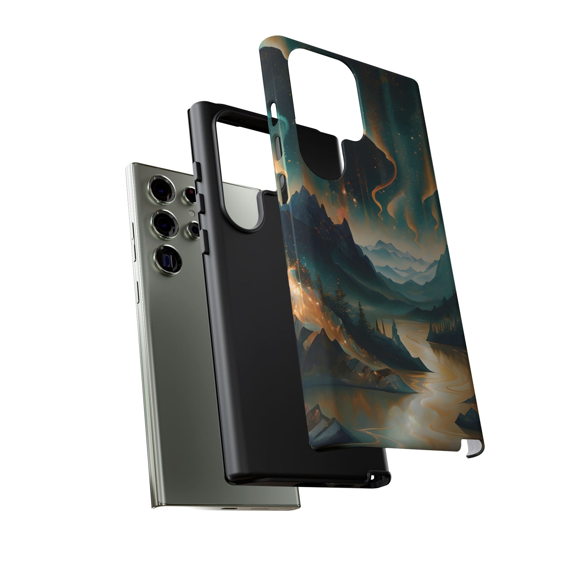 Aurora Dreamscape Samsung Galaxy S23 Ultra Tough Case - Artistic Northern Lights Cover - Premium Abstract Design