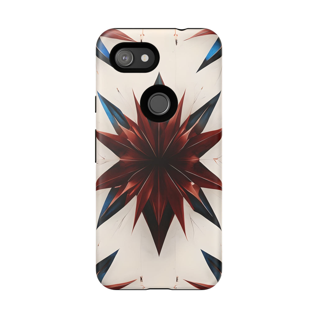 Garnet Starburst - Kaleidoscope Collection Gemstone Floral - Google Pixel 3a Tough Phone Case - Floral Burst Design
