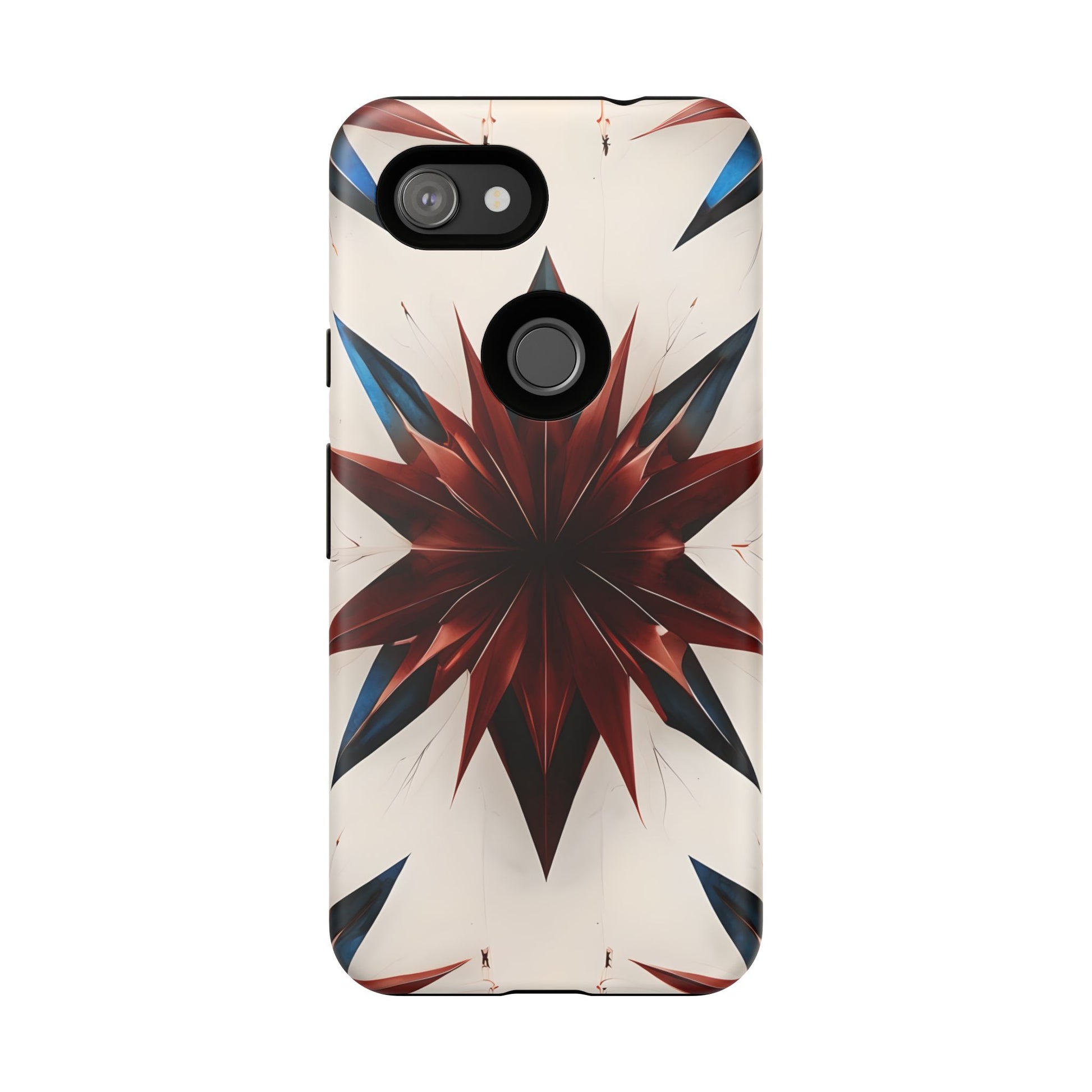 Garnet Starburst - Kaleidoscope Collection Gemstone Floral - Google Pixel 3a Tough Phone Case - Floral Burst Design