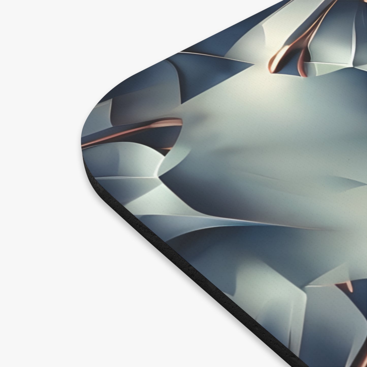Close-up of Obsidian Kaleidoscope mouse pad showing printed kaleidoscope pattern detail
