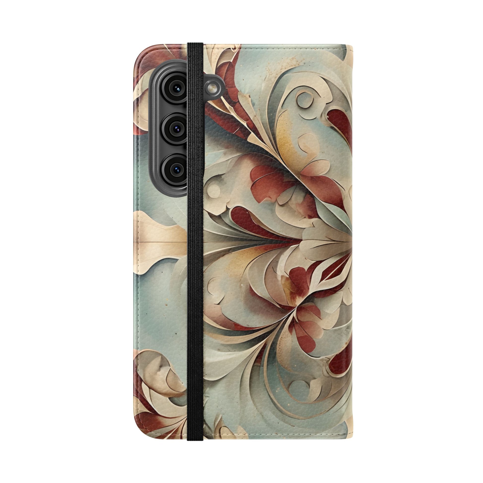 Vintage Baroque Blossom Wallet Phone Case - Elegant Floral Flip Cover for Samsung Galaxy S23