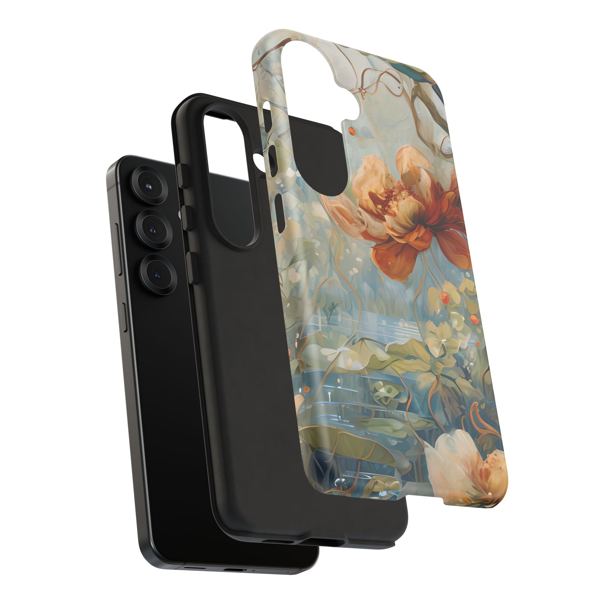 Waterlily Dreamscape - Artistic Floral Samsung Galaxy S25 Tough Phone Case - Waterlily & Lotus Design