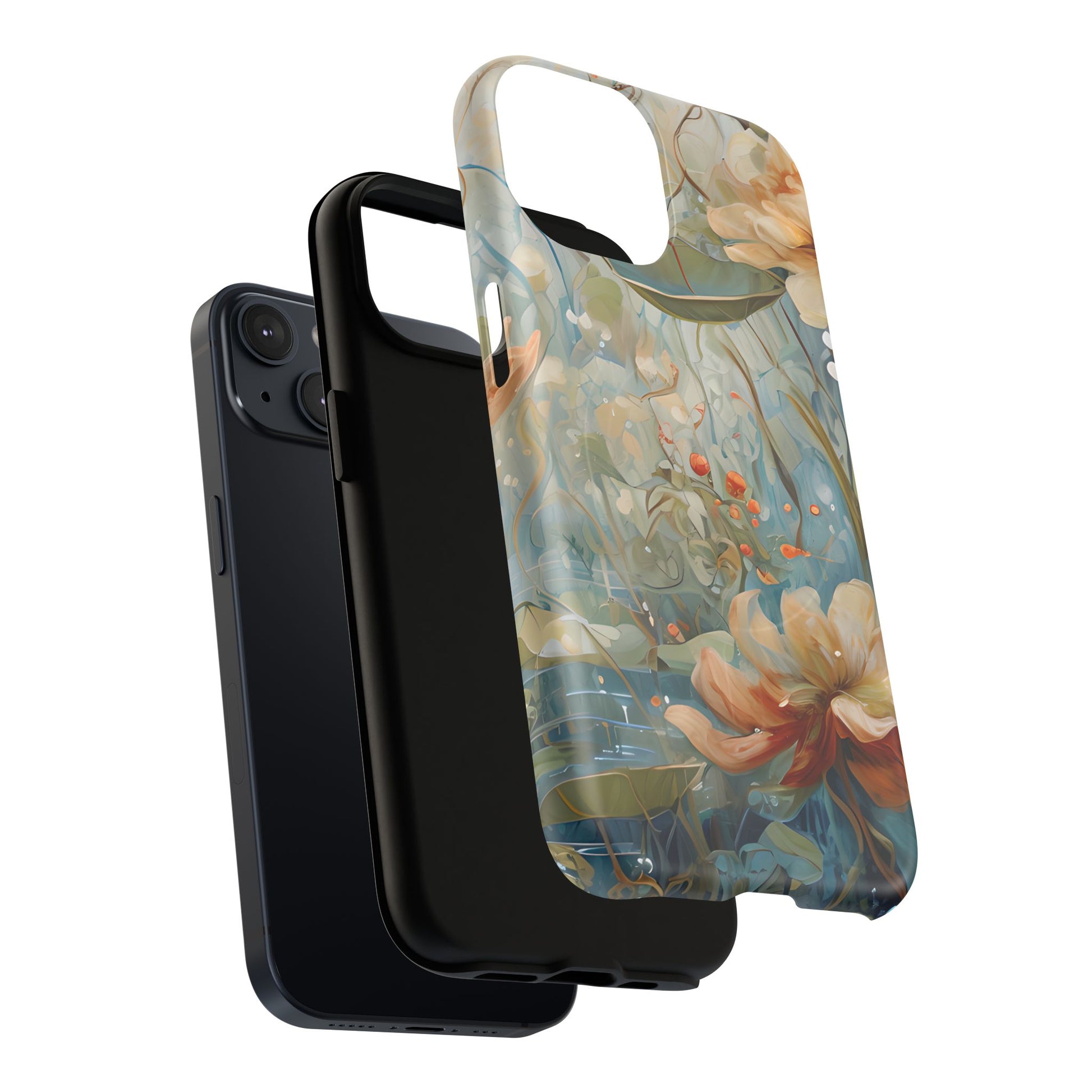 Waterlily Dreamscape - Artistic Floral iPhone 14 MagSafe Phone Case -Waterlily & Lotus Design