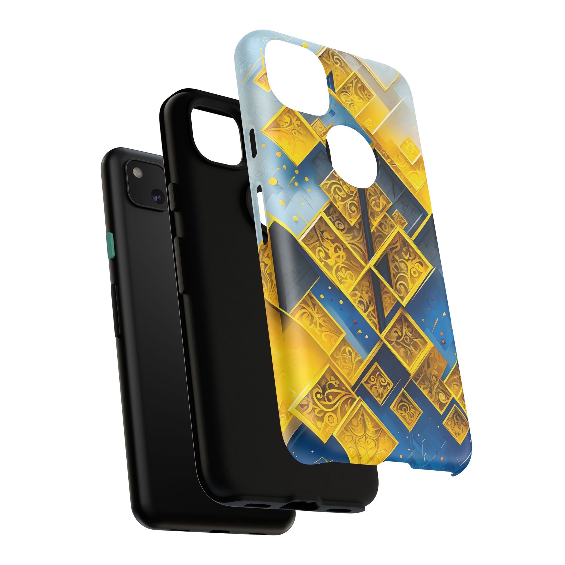 Golden Ascent Luxe Geometric Google Pixel 4a Tough Case - Elegant Abstract Gold Design