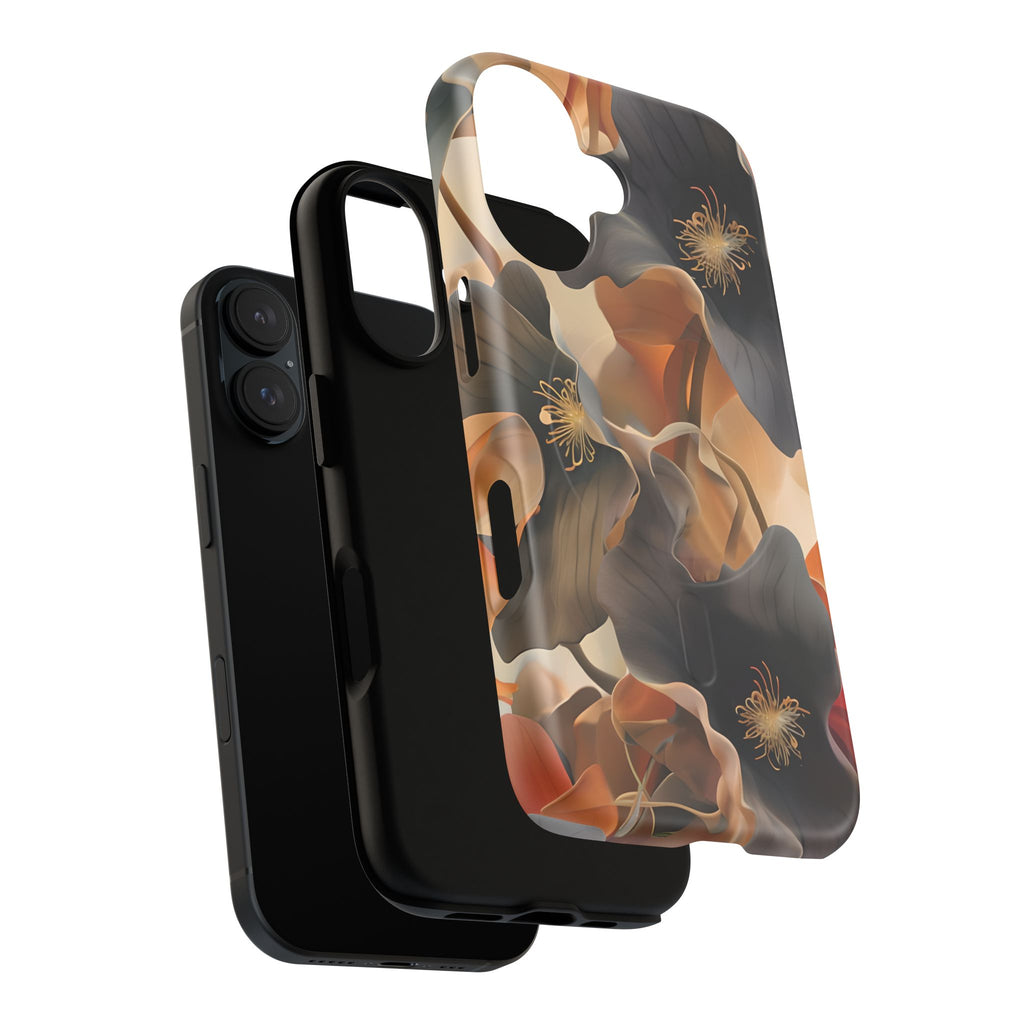 Autumn Ember - Moody Floral Art iPhone 16 MagSafe Phone Case -Warm Earthy Botanical Design