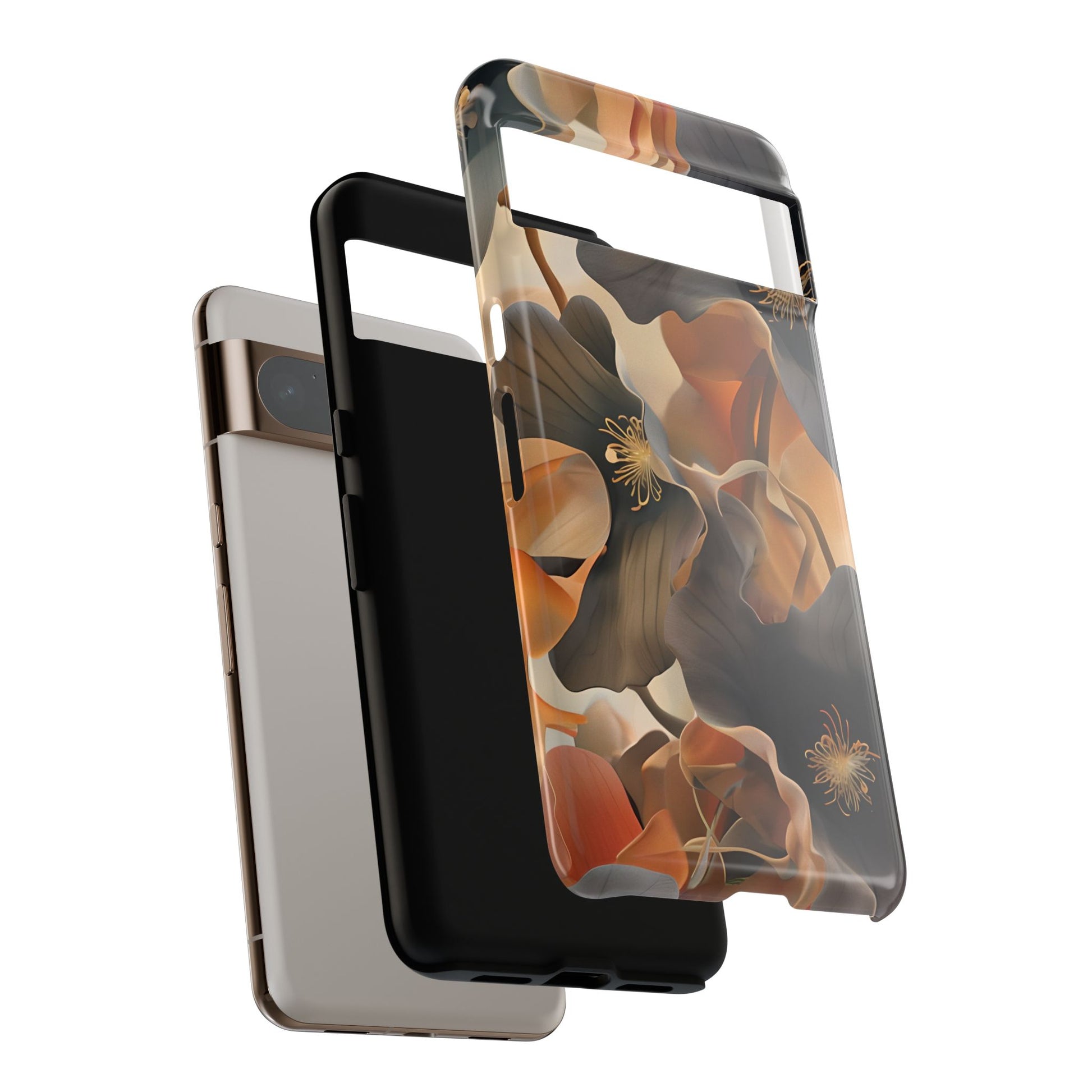 Autumn Ember - Moody Floral Art Google Pixel 8 Pro Tough Phone Case - Warm Earthy Botanical Design