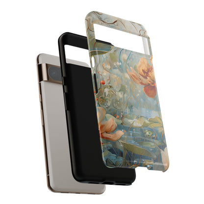 Waterlily Dreamscape shockproof dual layer Google Pixel phone case with water lily pond painting