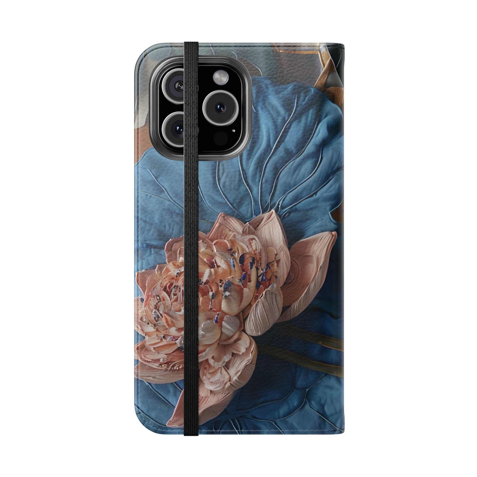 Peony Midnight Tapestry Wallet Phone Case - Flip Cover for iPhone 16 Pro Max - Floral and Tapestry Design