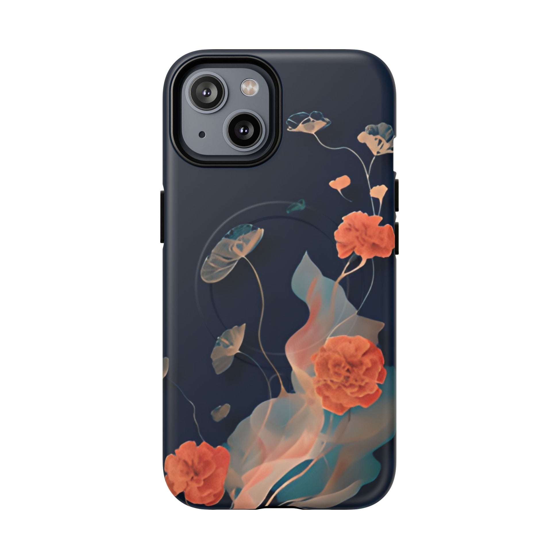 Lotus Reverie - Elegant Artistic Floral iPhone 14 MagSafe Phone Case - Painterly Lotus Blossom Design