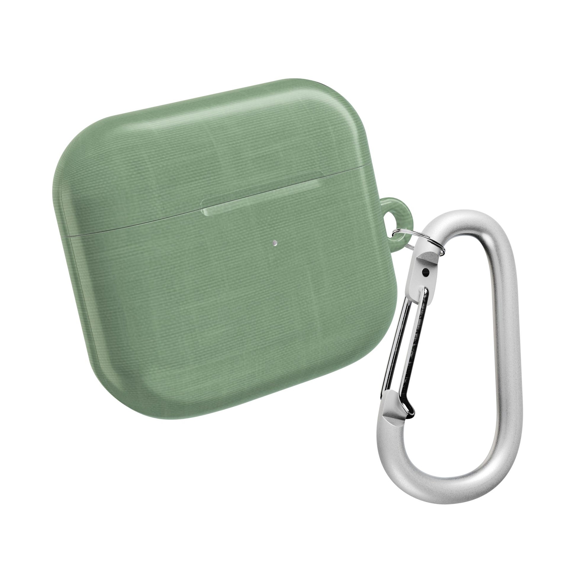 Sage Linen AirPods Case - Minimalist Green Fabric Texture Cover for Gen 1, 2, 3, Pro Gen 1 & 2