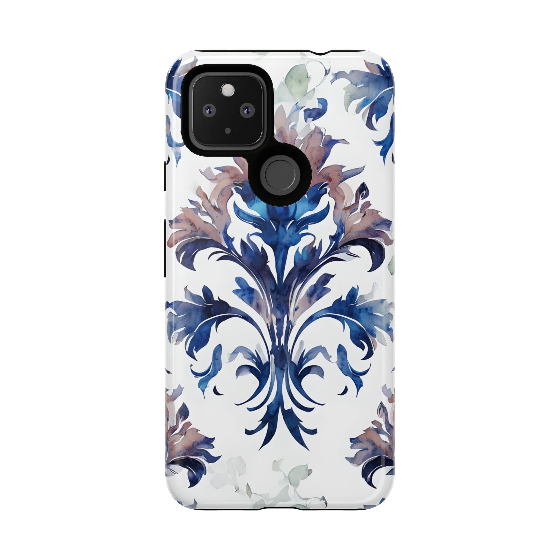 Delft Reverie - Elegant Blue & White Google Pixel 4a 5G Tough Phone Case - Dutch Delftware-Inspired Floral Design
