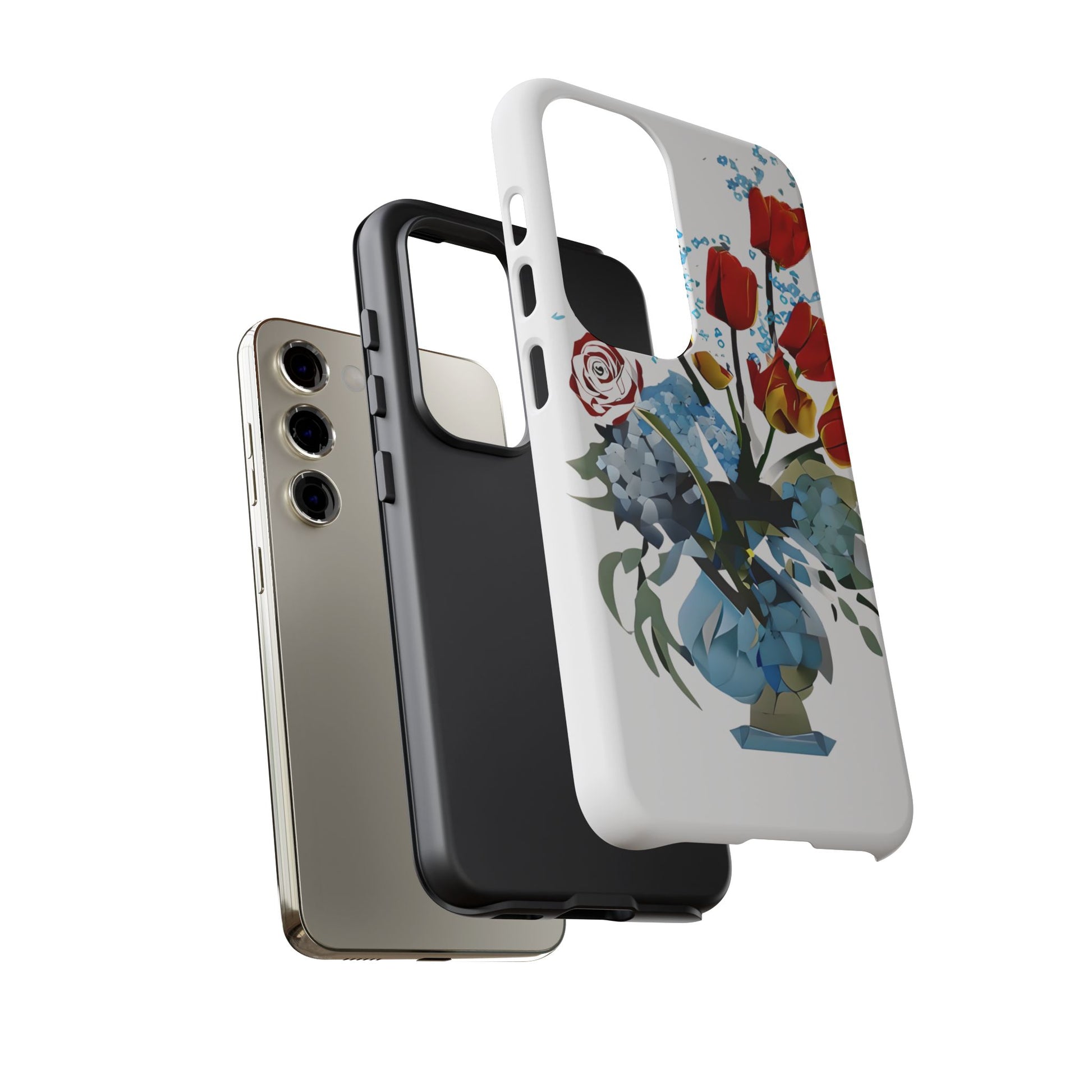 Bouquet Brilliance - Artistic Floral Samsung S23 Phone Case - Vibrant Tulip, Rose & Hydrangea Design