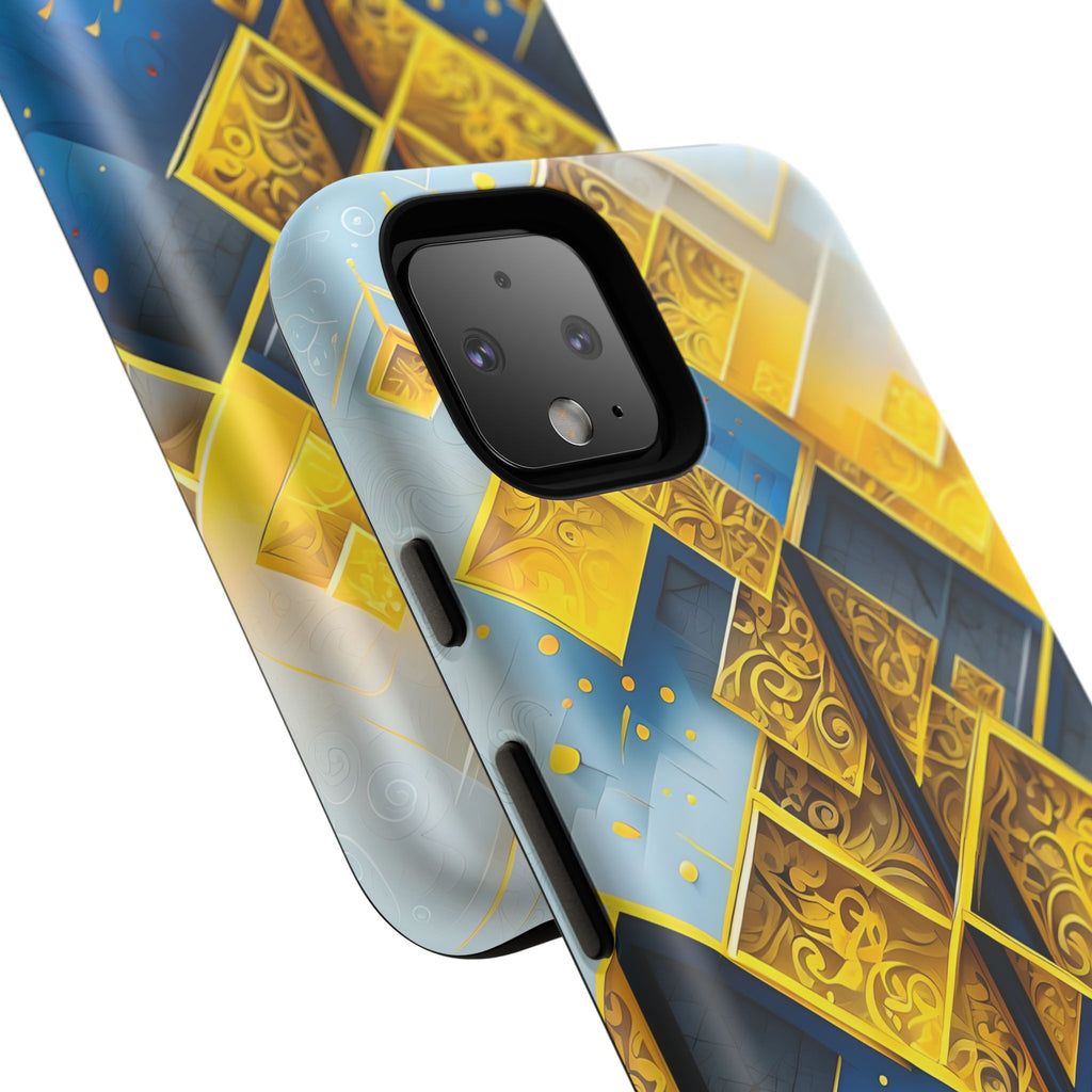 Golden Ascent Luxe Geometric Google Pixel 4 Tough Case - Elegant Abstract Gold Design
