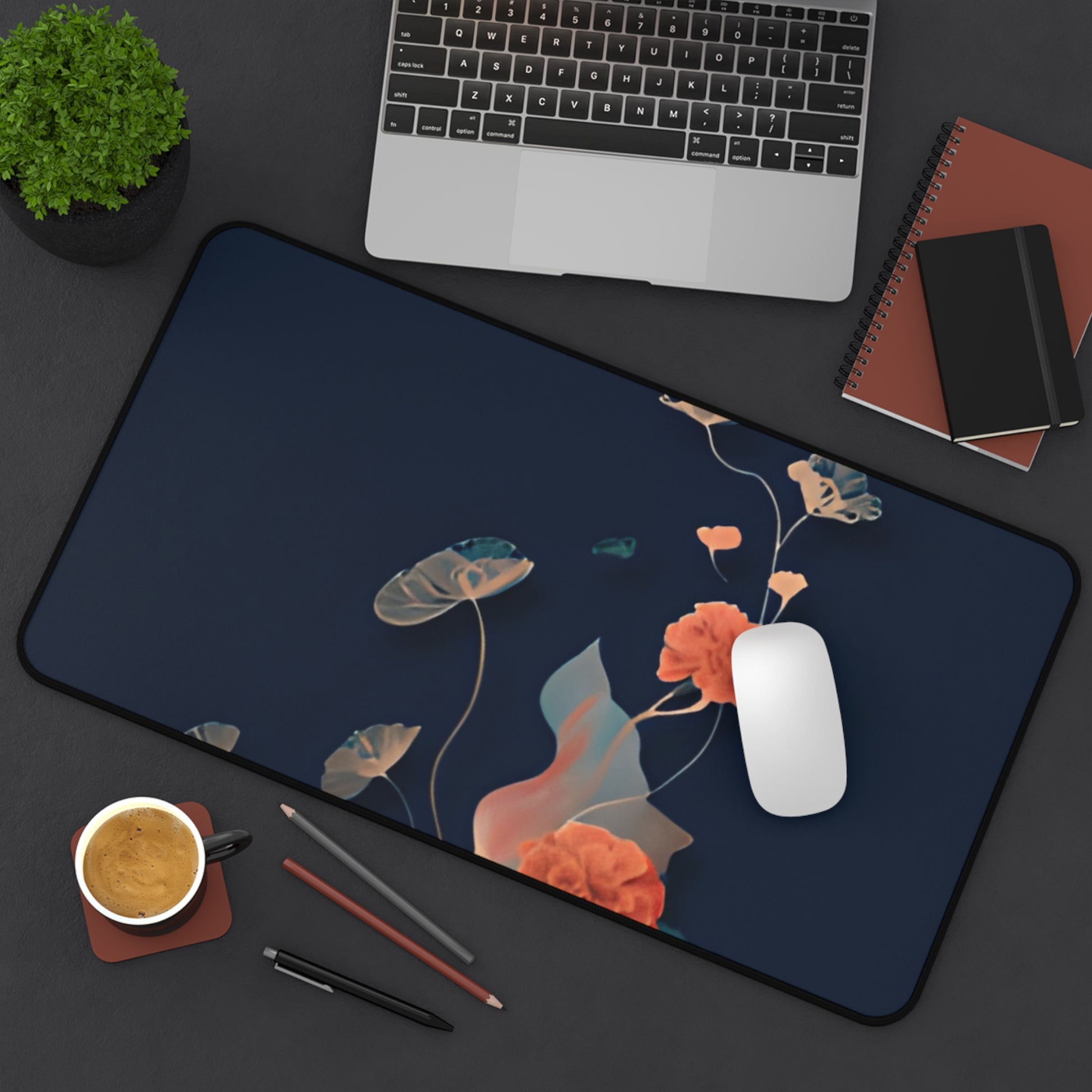 Lotus Reverie Desk Mat - Premium Office Desk Pad, 3 Sizes Available, Artistic Workspace Protection